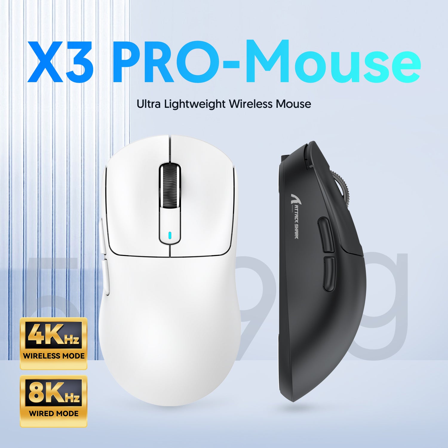 Souris de jeu 8K à trois modes ATTACK SHARK X3PRO