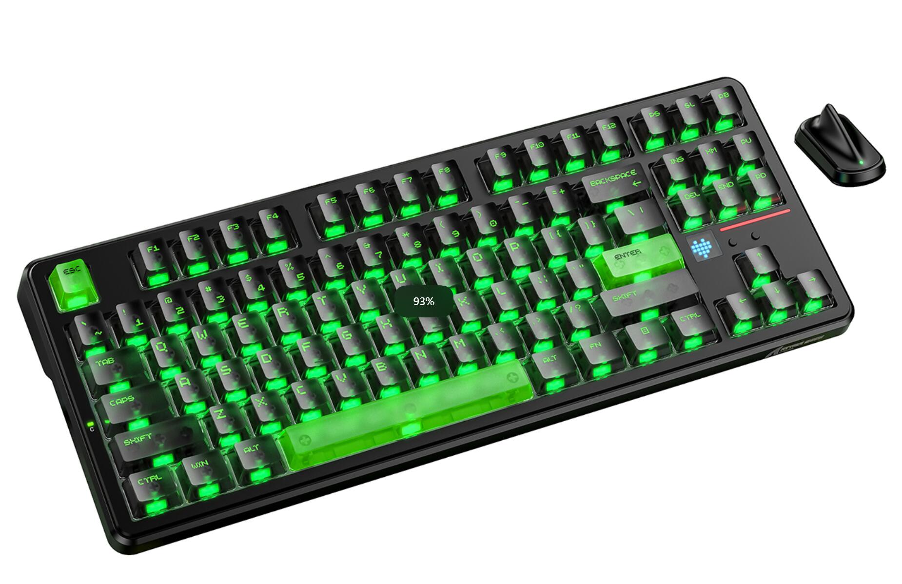 Clavier de jeu sans fil ATTACK SHARK X87 ULTRA avec récepteur 8K et câble spiralé RGB