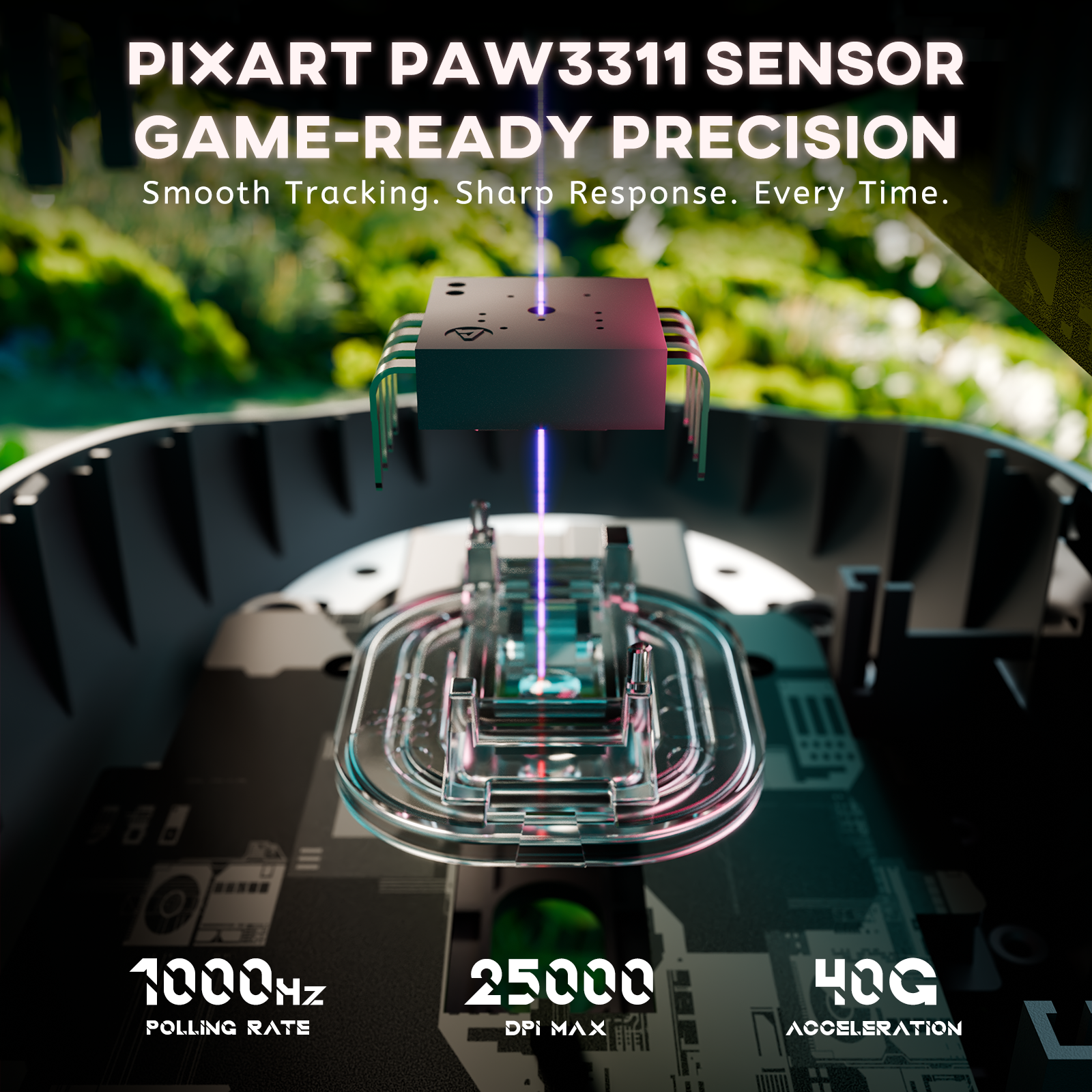 Souris de jeu sans fil tri-mode ATTACK SHARK G3 25 000 DPI ultra légère