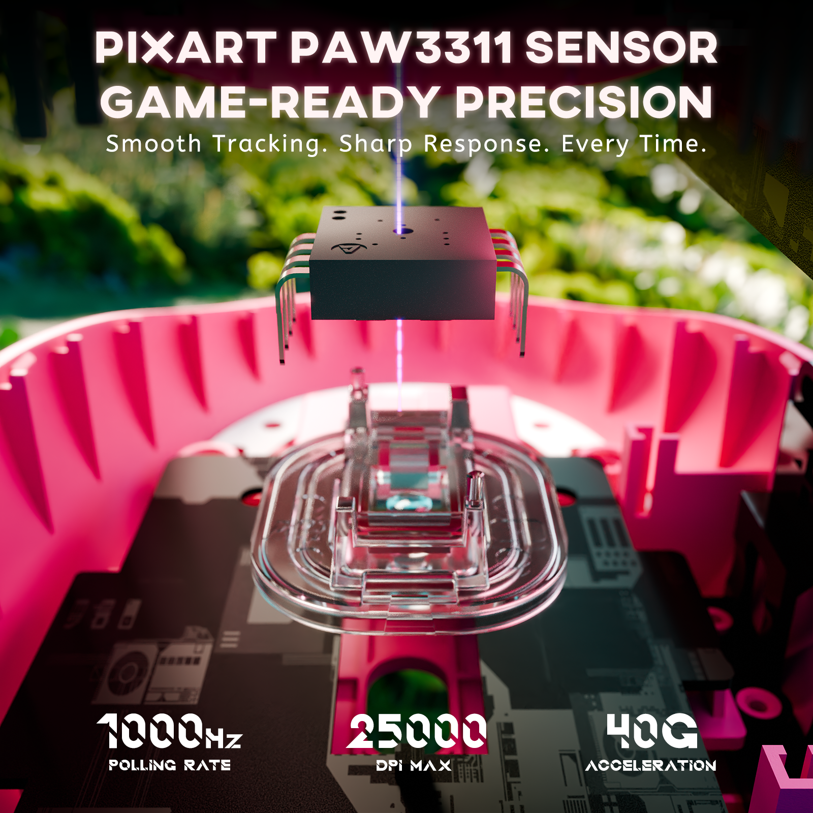 Souris de jeu sans fil tri-mode ATTACK SHARK G3 25 000 DPI ultra légère