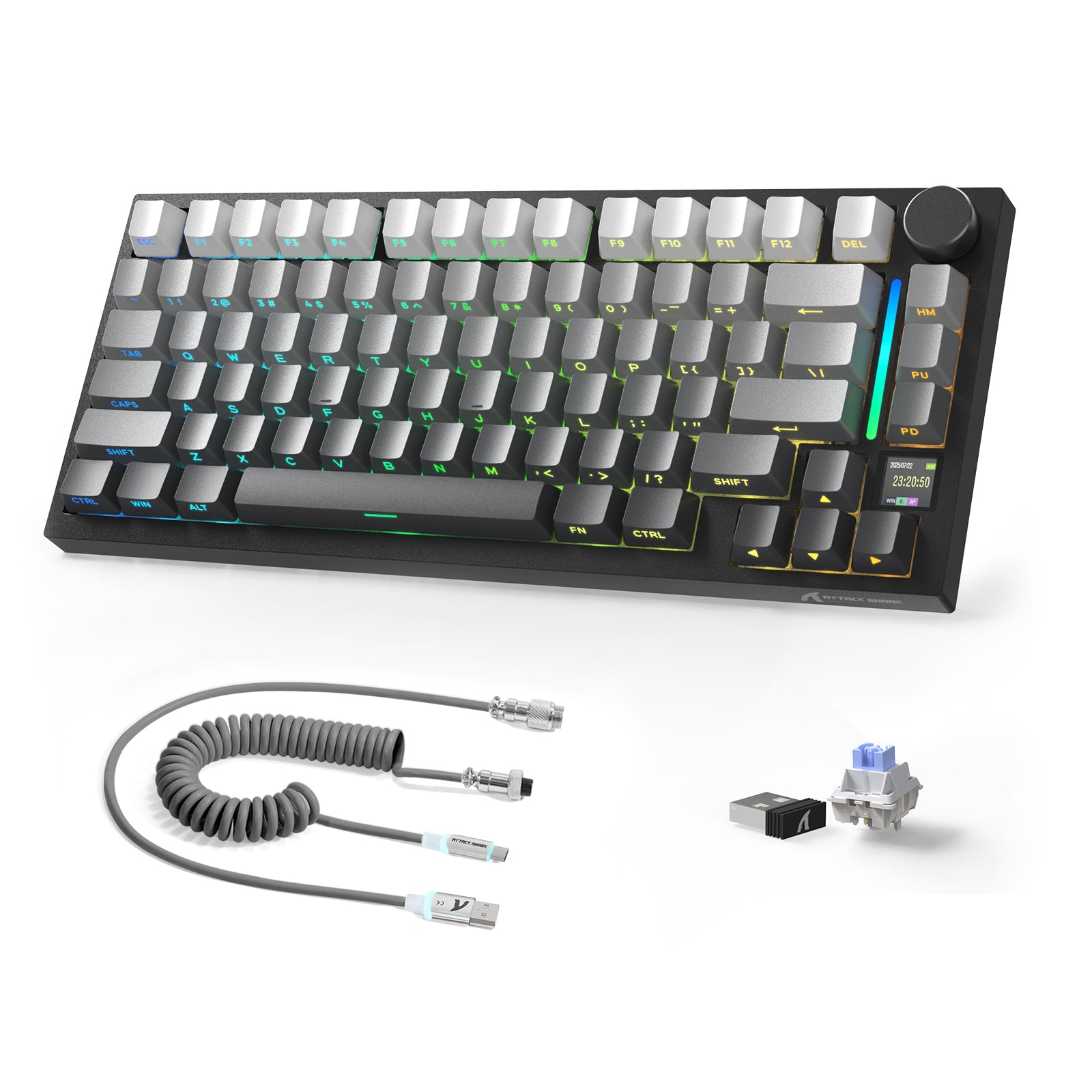 Clavier mécanique ATTACK SHARK X820ULTRA avec câble en spirale C01ULTRA