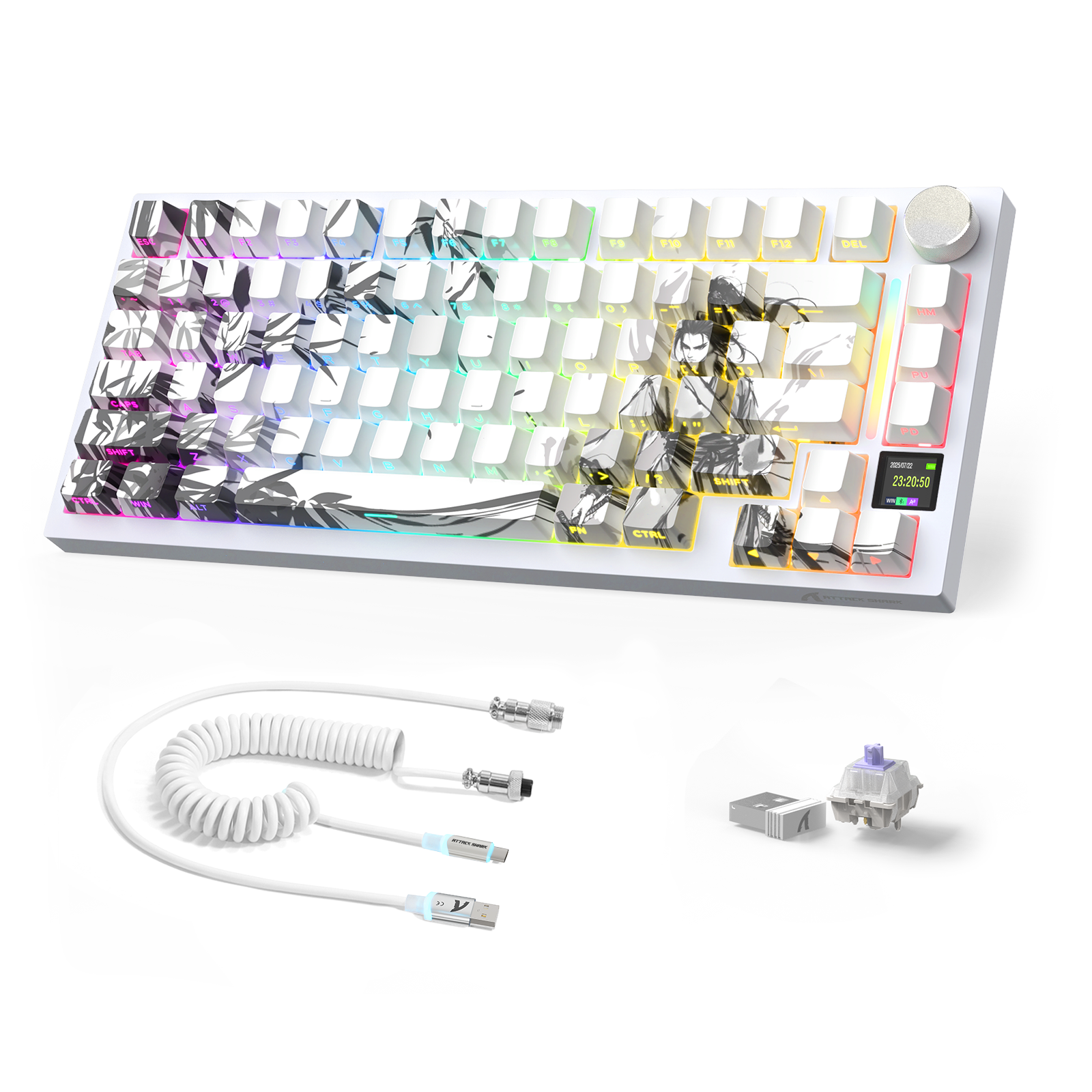 Clavier mécanique ATTACK SHARK X820ULTRA avec câble en spirale C01ULTRA