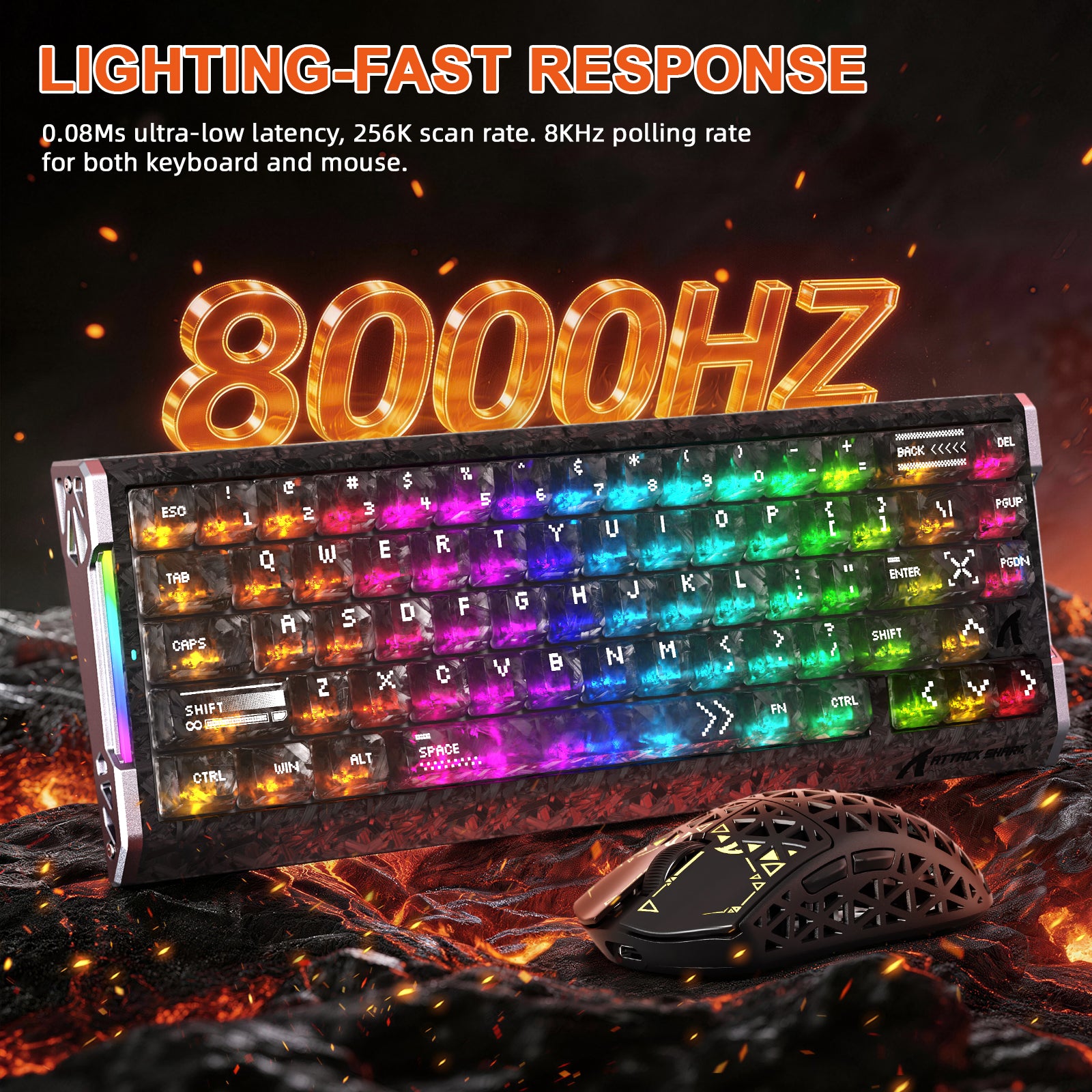 Pack gaming en fibre de carbone ATTACK SHARK R68 HE & R5 ULTRA