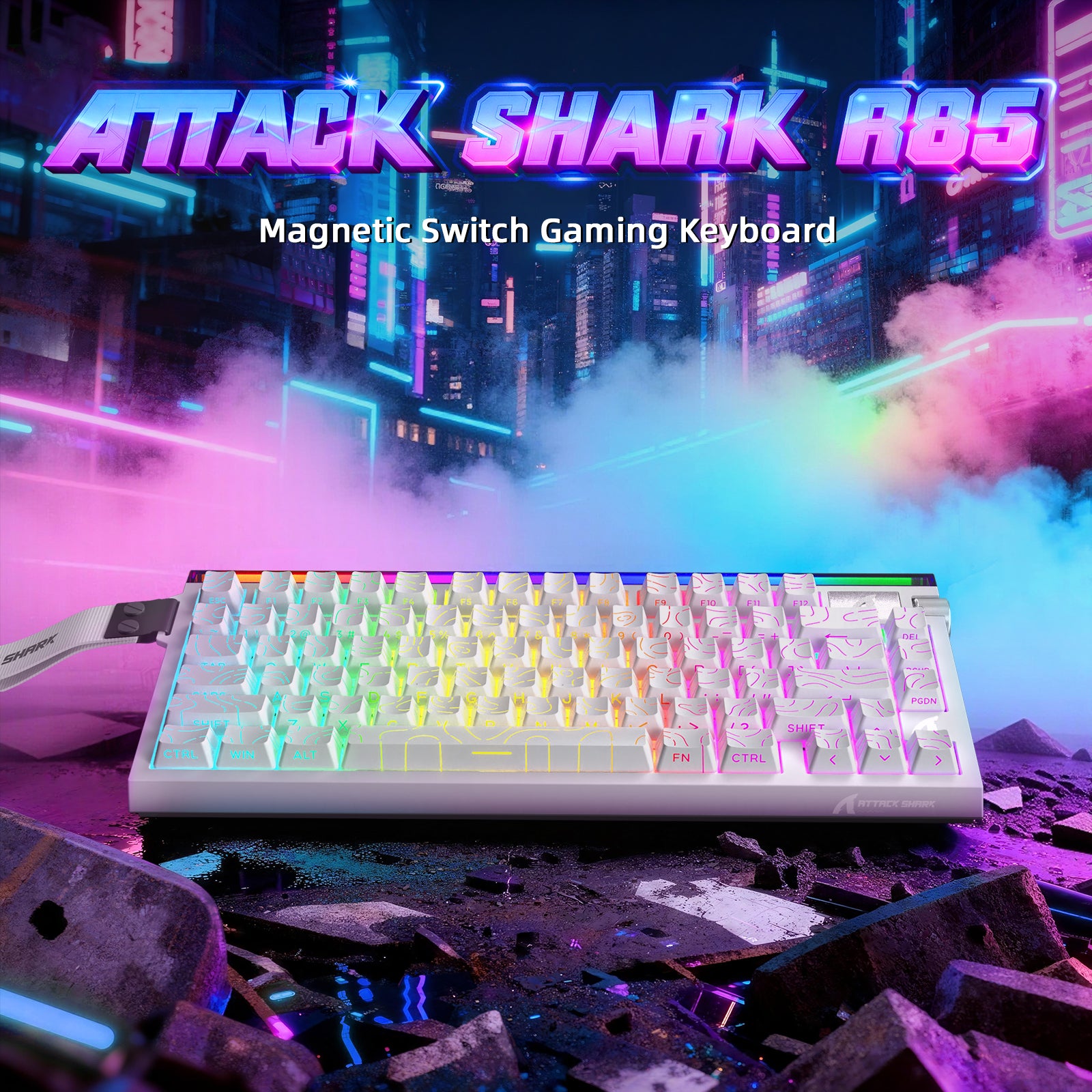 Clavier à déclenchement rapide ATTACK SHARK R85 HE avec câble LED C01ULTRA