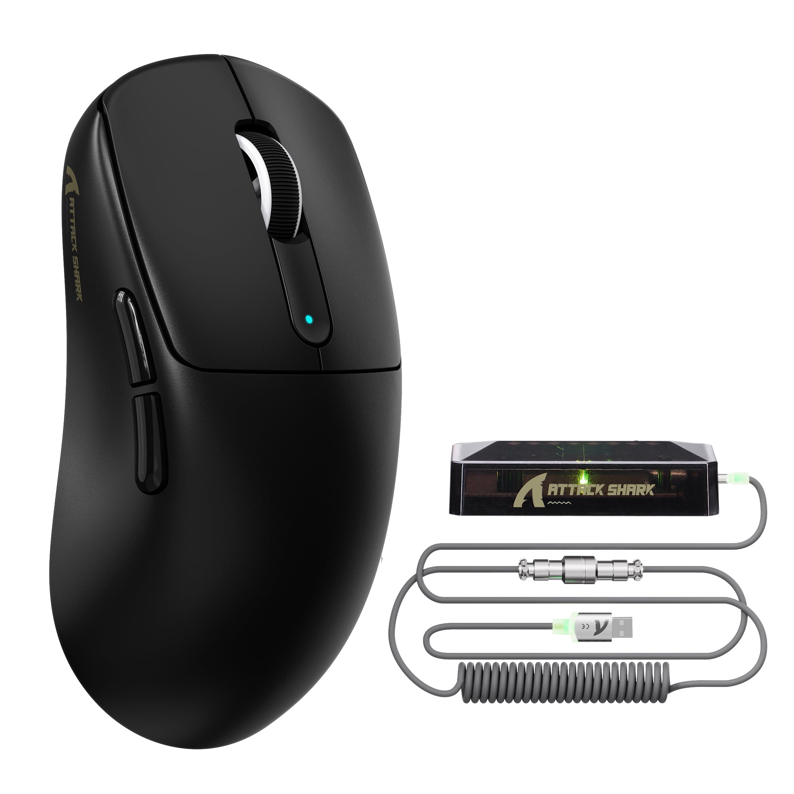 Souris de jeu sans fil ATTACK SHARK V5 8 kHz PAW3950MAX avec câble C06 Ultra