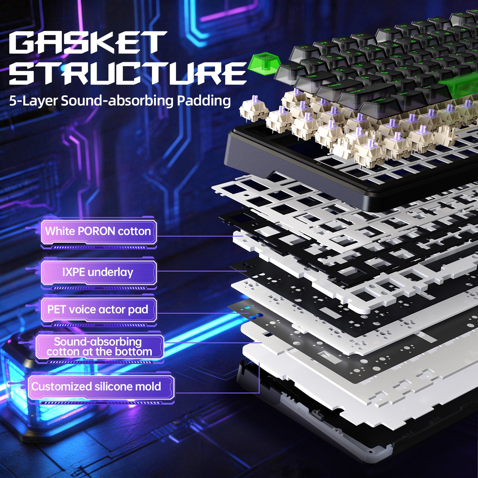 Clavier Gaming Sans Fil ATTACK SHARK X87 ULTRA avec Récepteur 8KHz et Câble RGB en Spirale