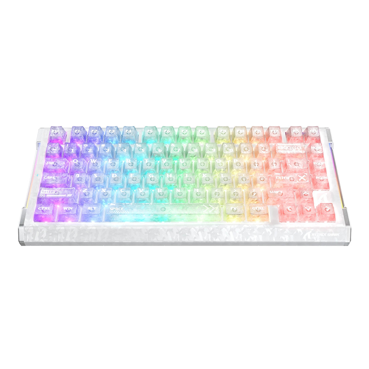 Clavier gaming filaire ATTACK SHARK R86 HE en fibre de carbone avec déclenchement rapide, switches magnétiques, câble spiralé RGB C01 ULTRA
