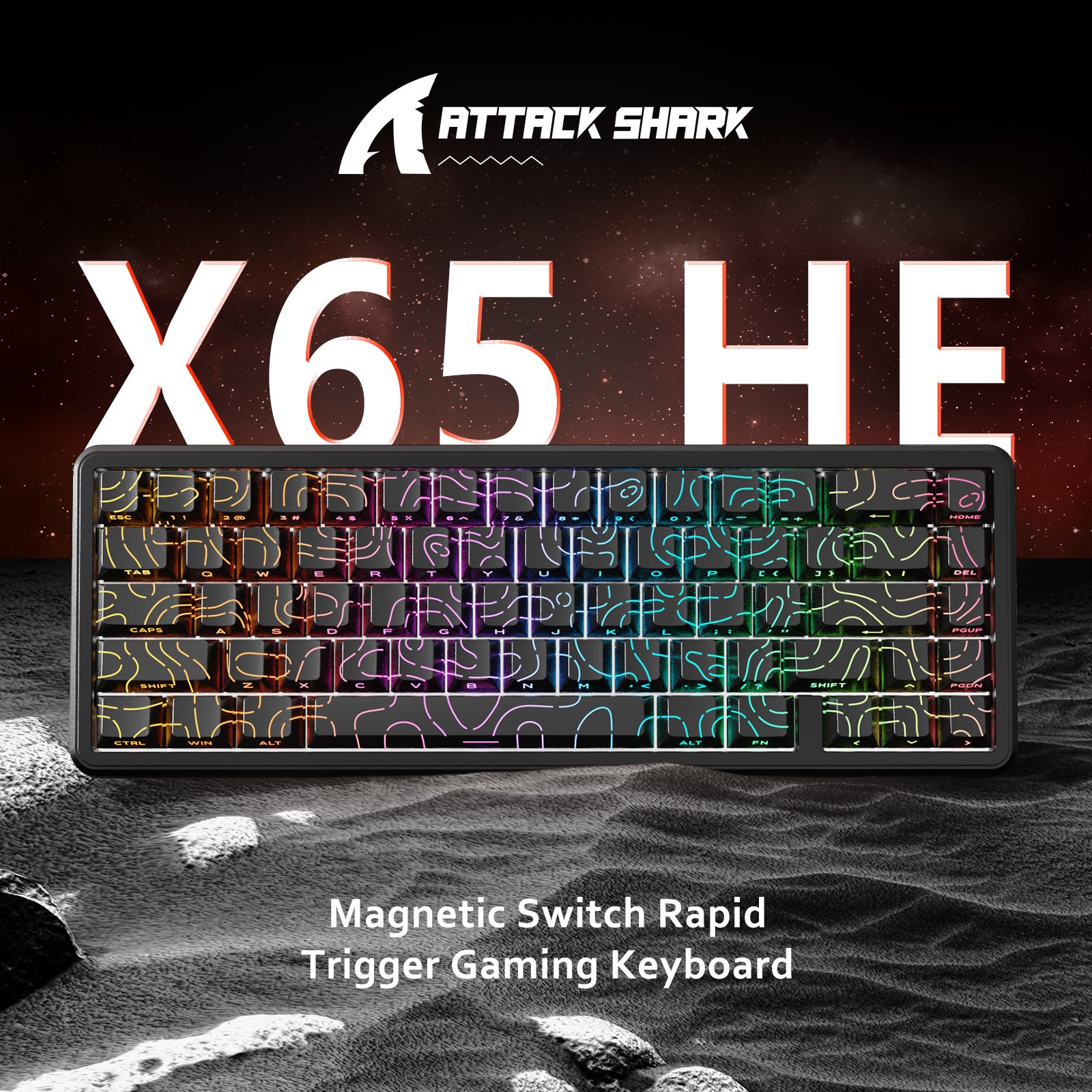ATTACK SHARK X65 HE Clavier à déclenchement rapide avec switch magnétique
