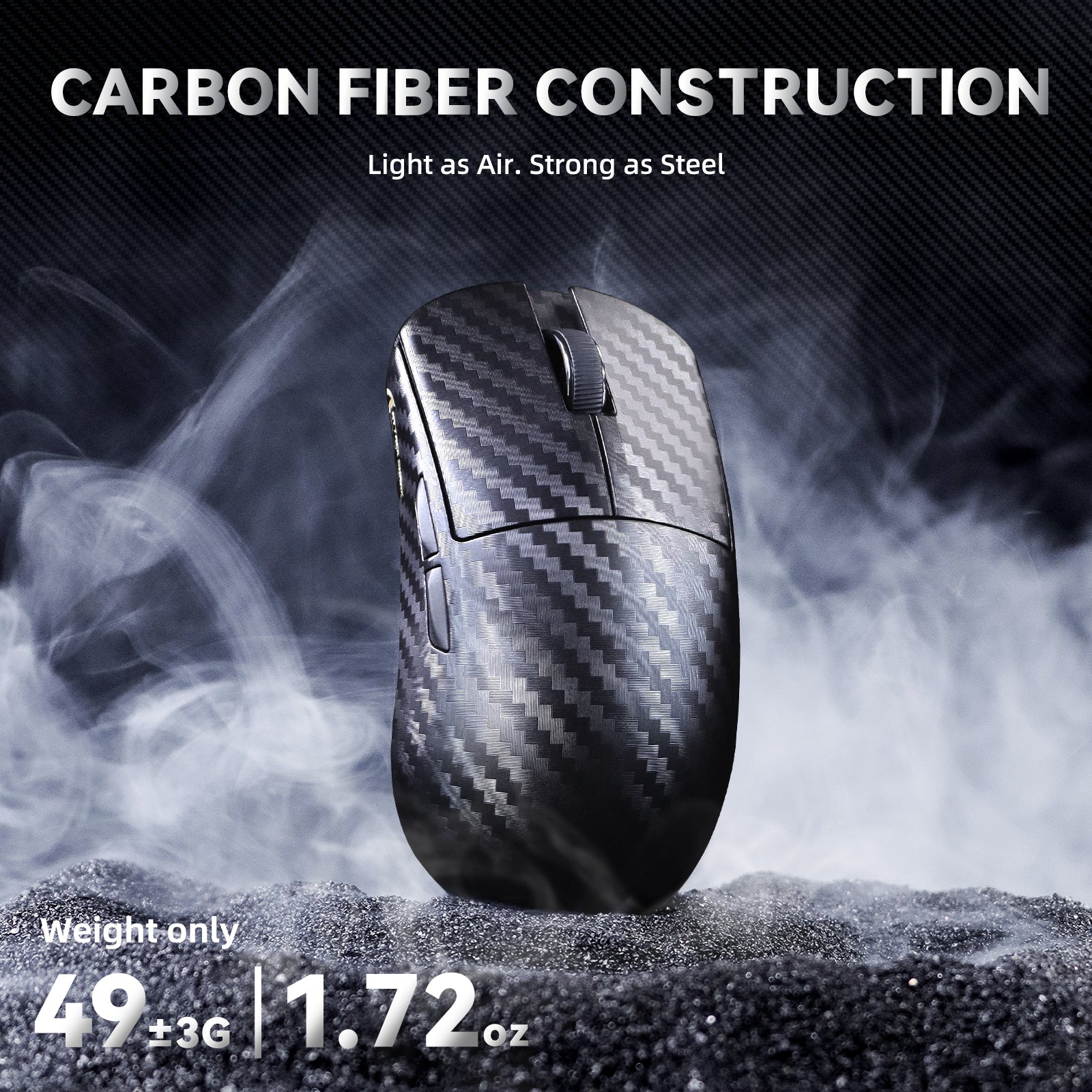 Souris de jeu sans fil ATTACK SHARK R11 ULTRA en fibre de carbone 8K PAW3950MAX avec câble LED Ultra C06