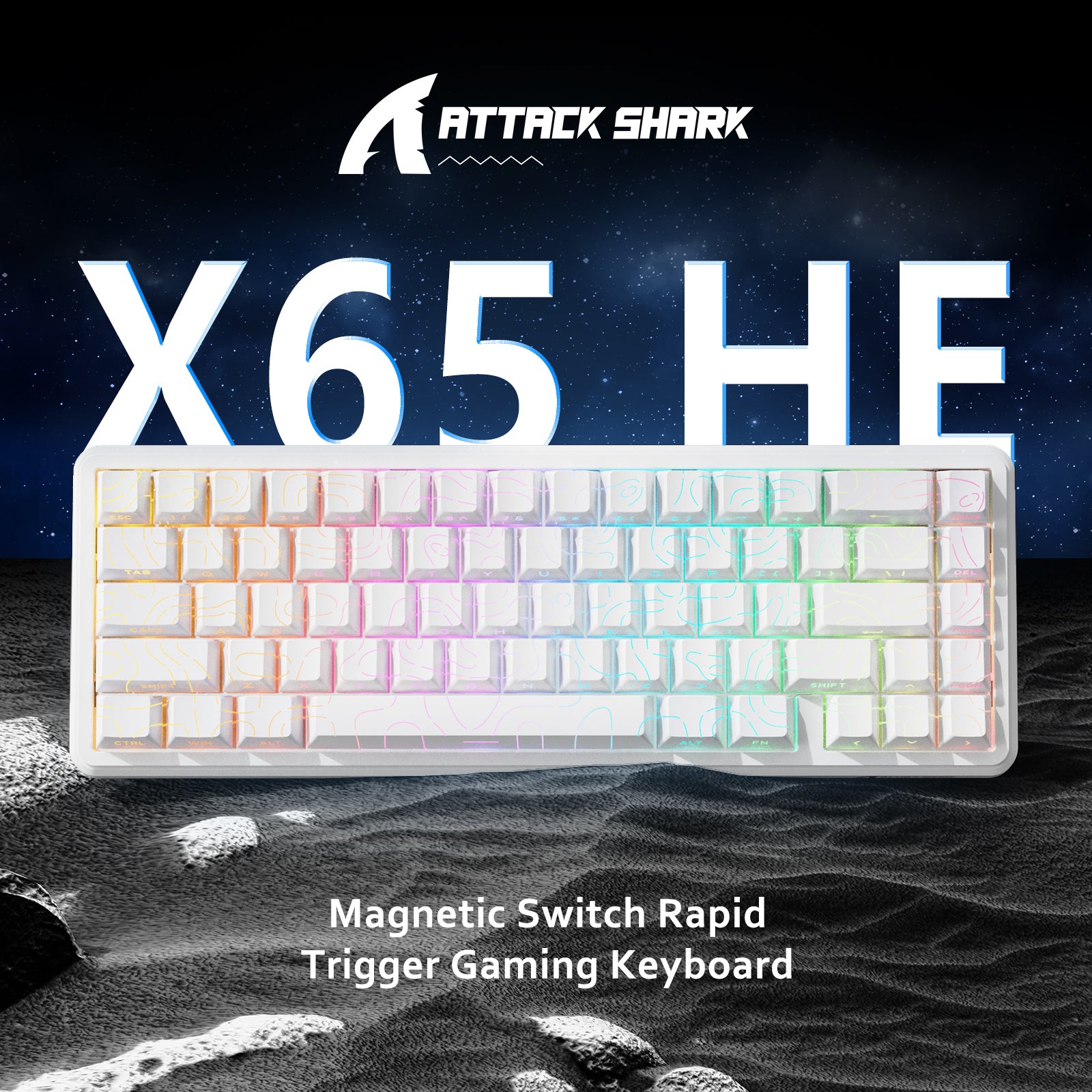 ATTACK SHARK X65 HE Clavier à déclenchement rapide avec switch magnétique