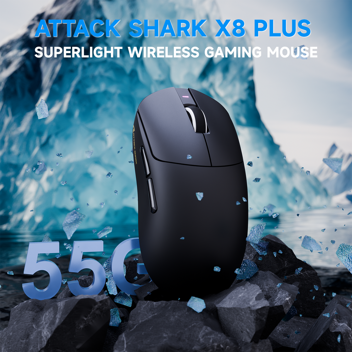 Souris de jeu sans fil tri-mode ATTACK SHARK X8 PLUS avec câble C06 ULTRA