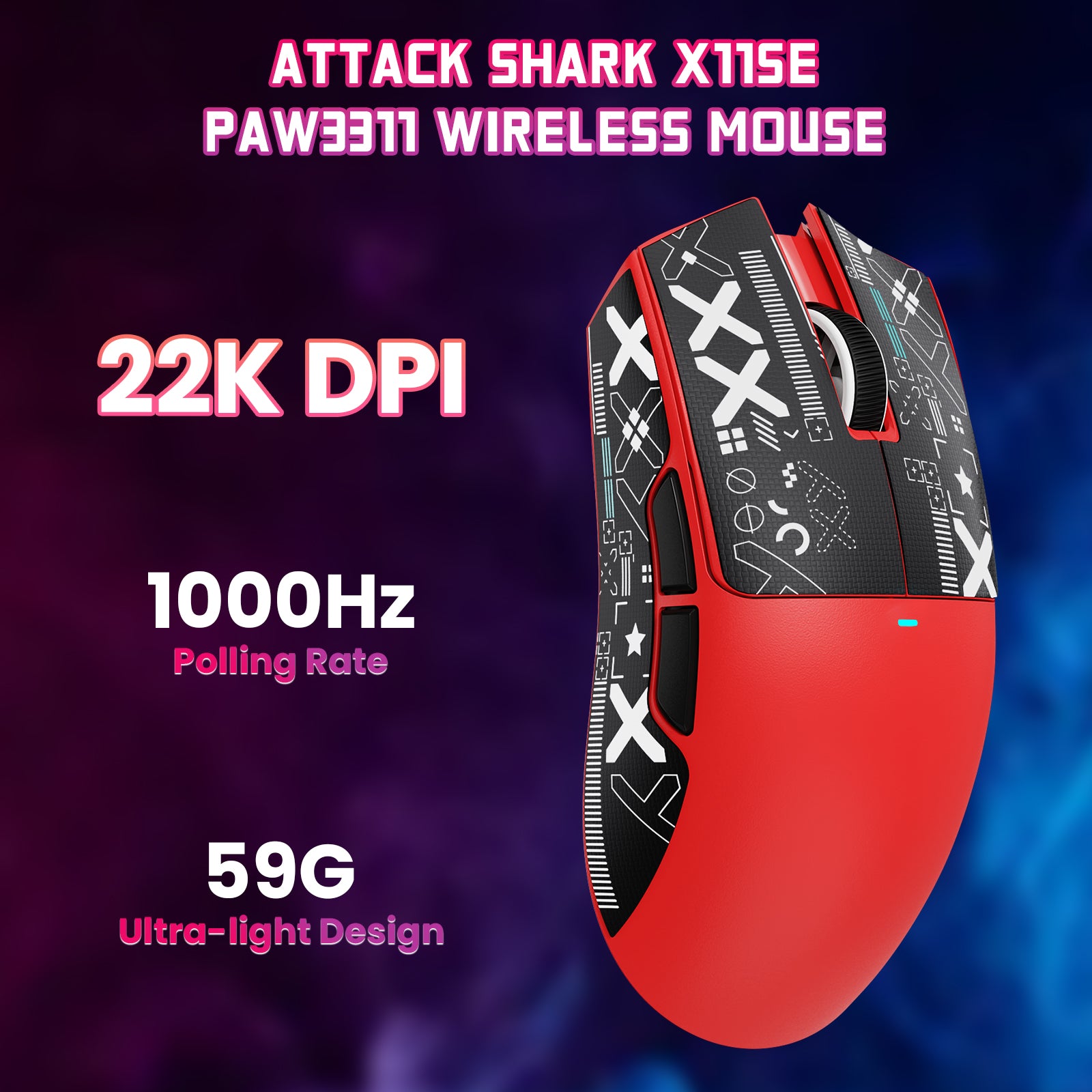Souris de jeu sans fil ATTACK SHARK X11SE