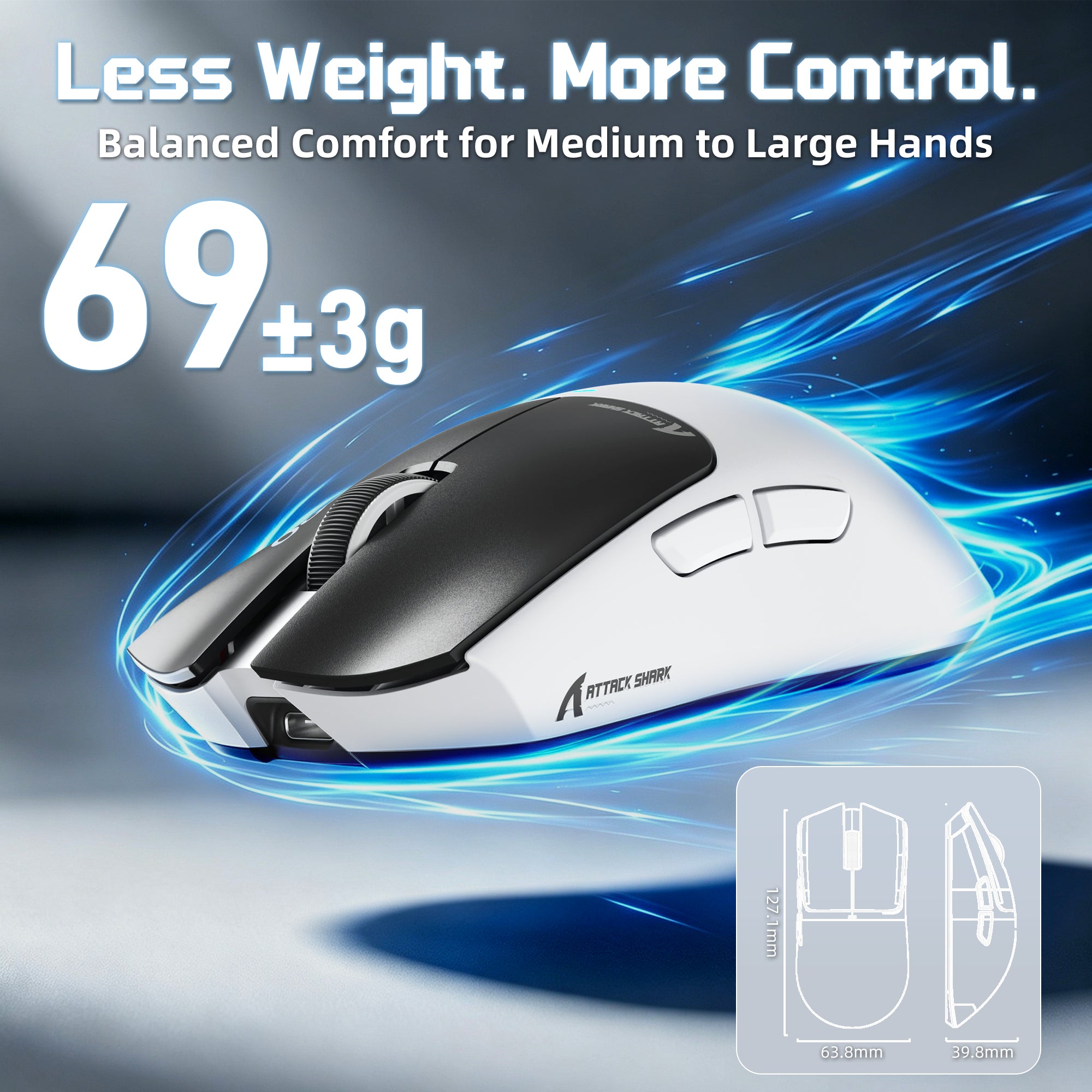 Souris de jeu sans fil ATTACK SHARK X11 PRO V2 avec station de charge et écran TFT