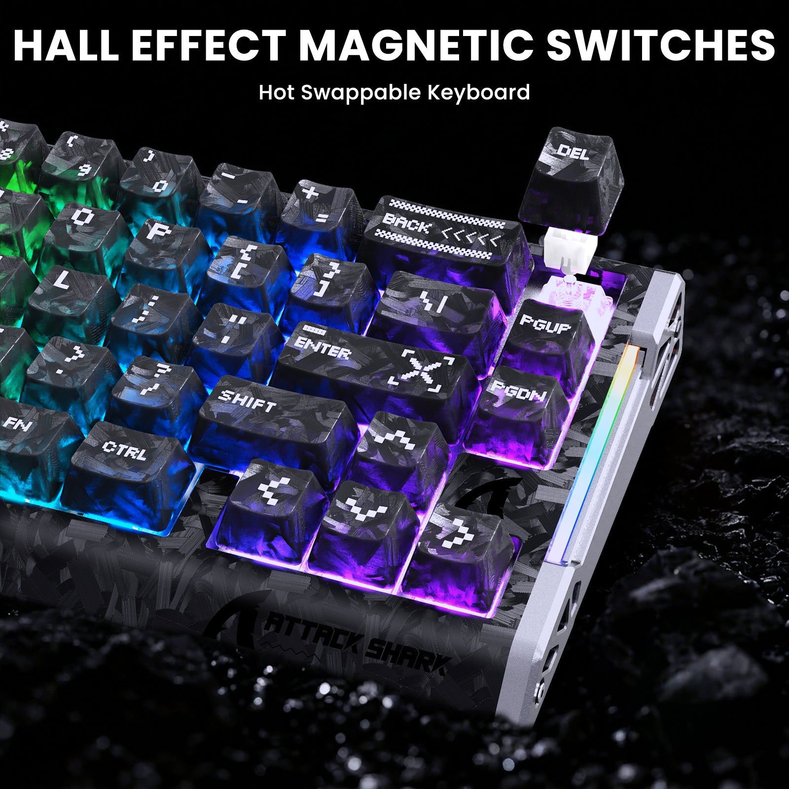 Pack gaming ATTACK SHARK R68 HE & X11 ULTRA en fibre de carbone avec câble enroulé Ultra C01