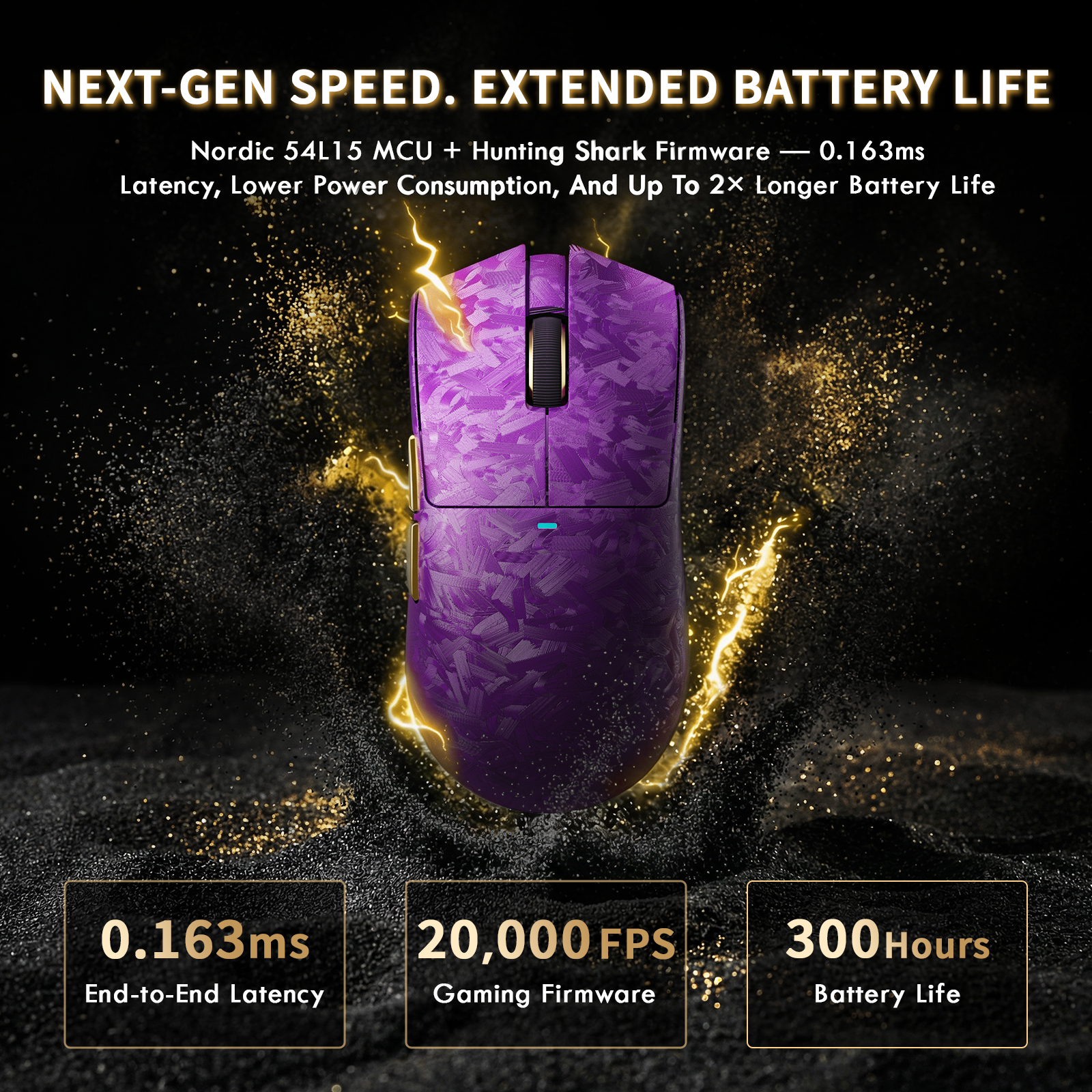 Souris de jeu sans fil ATTACK SHARK X11 ULTRA en fibre de carbone avec câble LED Ultra C06