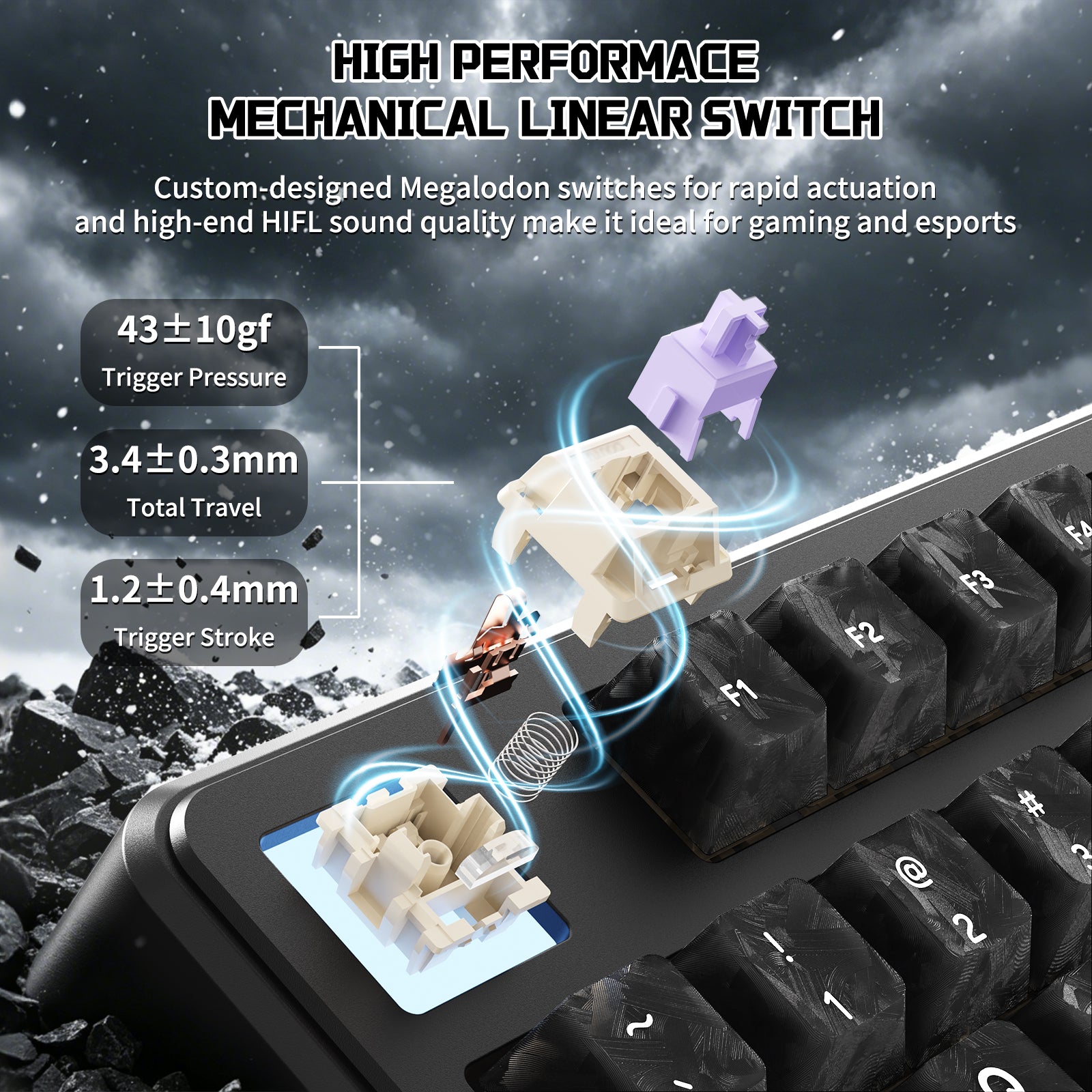 Clavier Mécanique Sans Fil ATTACK SHARK X87 ULTRA avec Récepteur Sans Fil 8K
