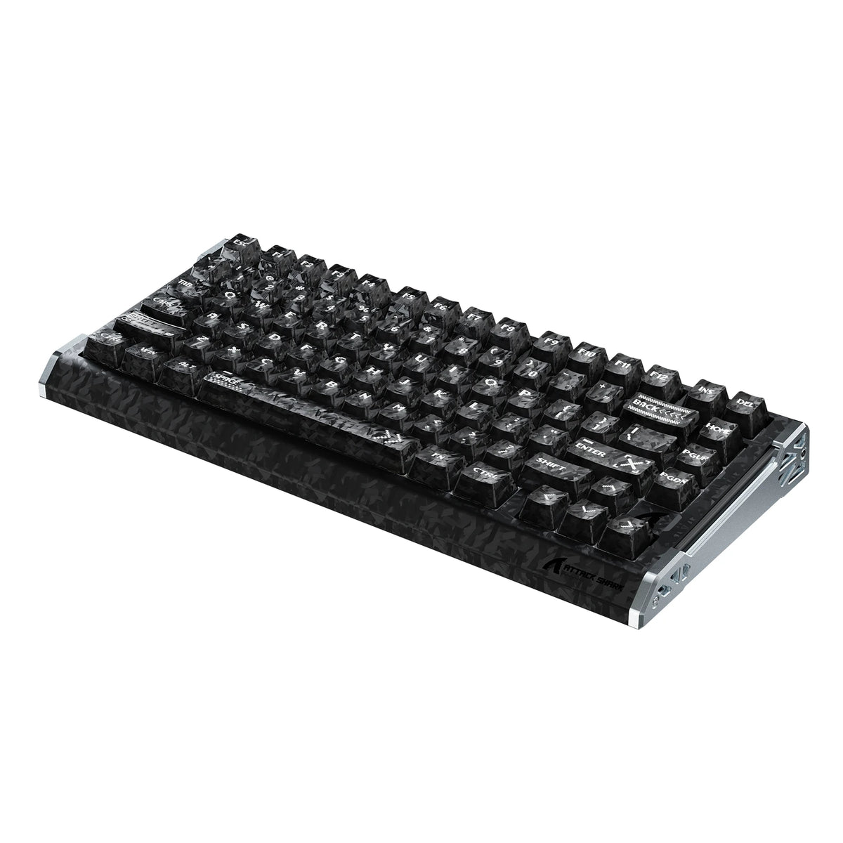 Clavier gaming filaire ATTACK SHARK R86 HE en fibre de carbone avec déclenchement rapide, switches magnétiques, câble spiralé RGB C01 ULTRA
