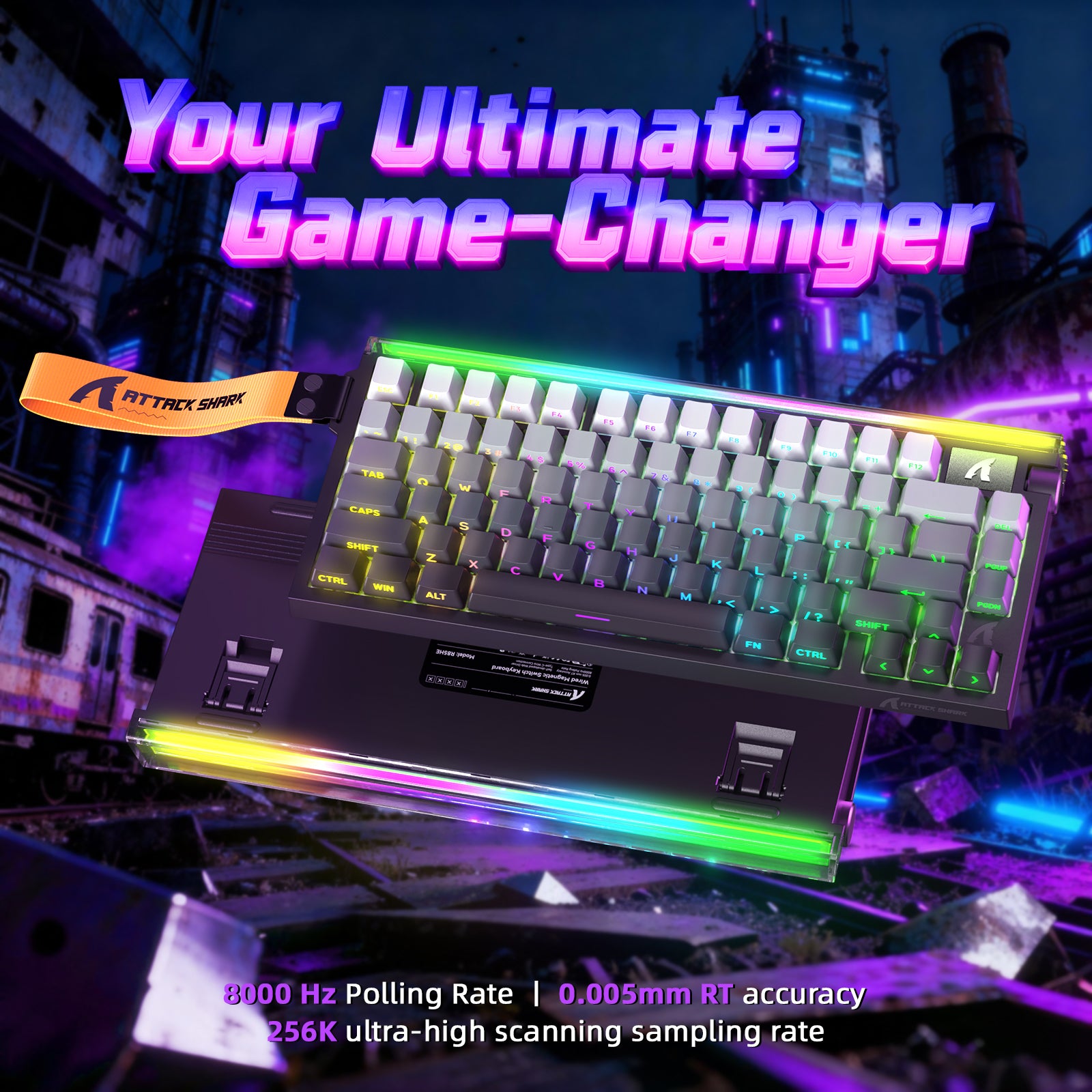 Clavier à déclenchement rapide ATTACK SHARK R85 HE avec câble LED C01ULTRA