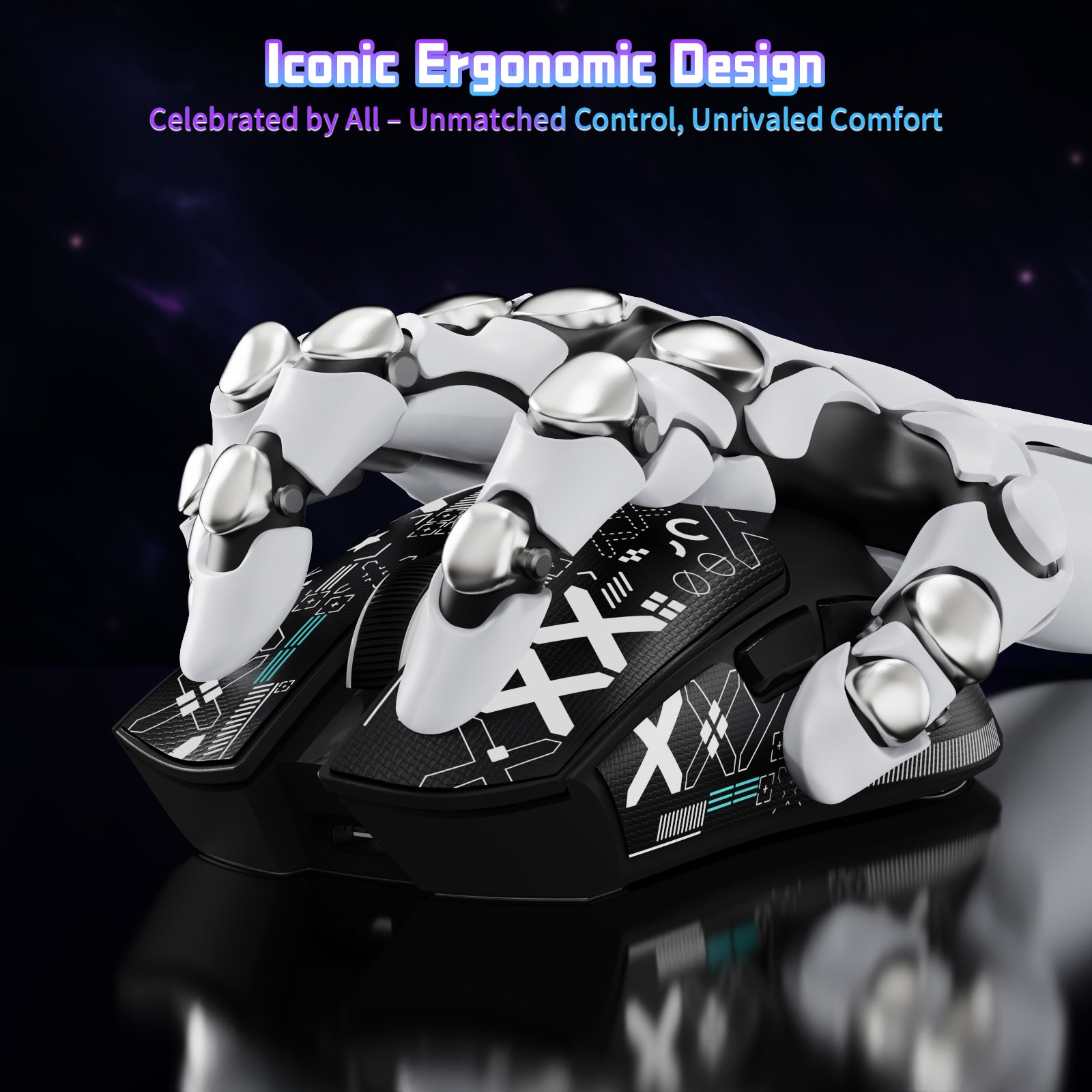 ATTACK SHARK X11SE gaming mouse, iconic ergonomic design for unmatched control and comfort.