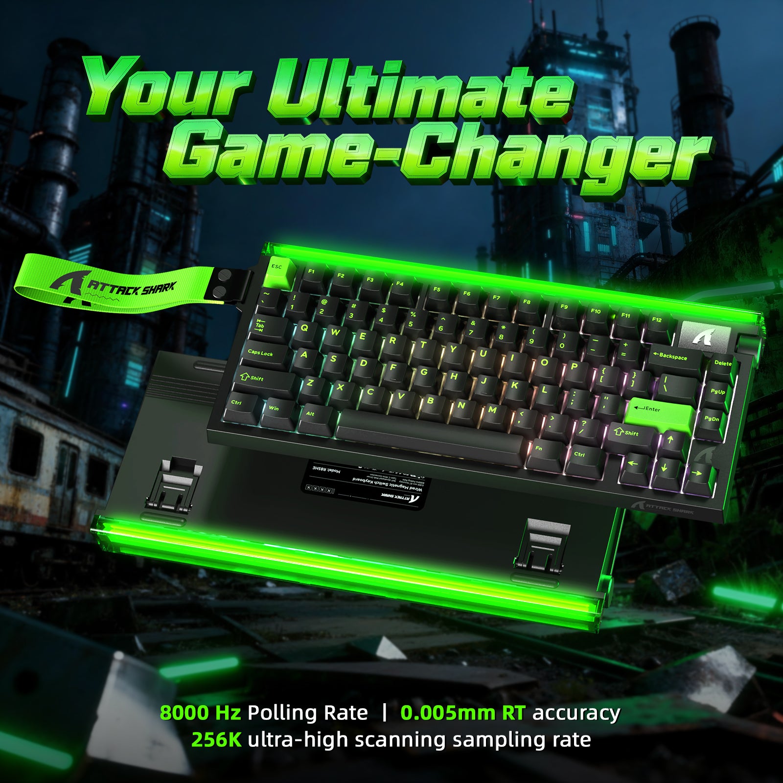 Clavier à déclenchement rapide ATTACK SHARK R85 HE avec câble LED C01ULTRA