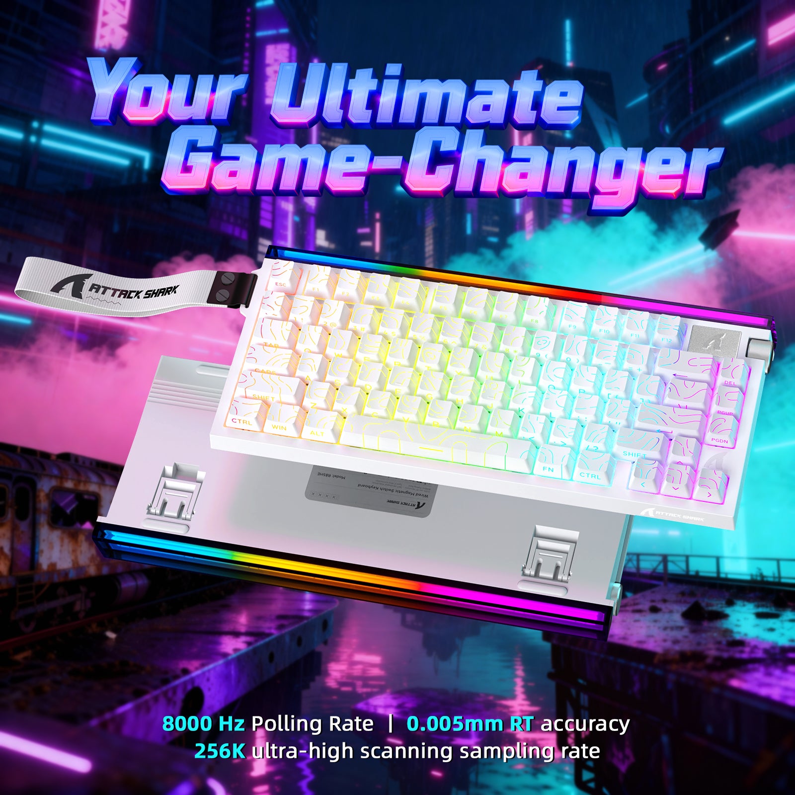 Clavier à déclenchement rapide ATTACK SHARK R85 HE avec câble LED C01ULTRA