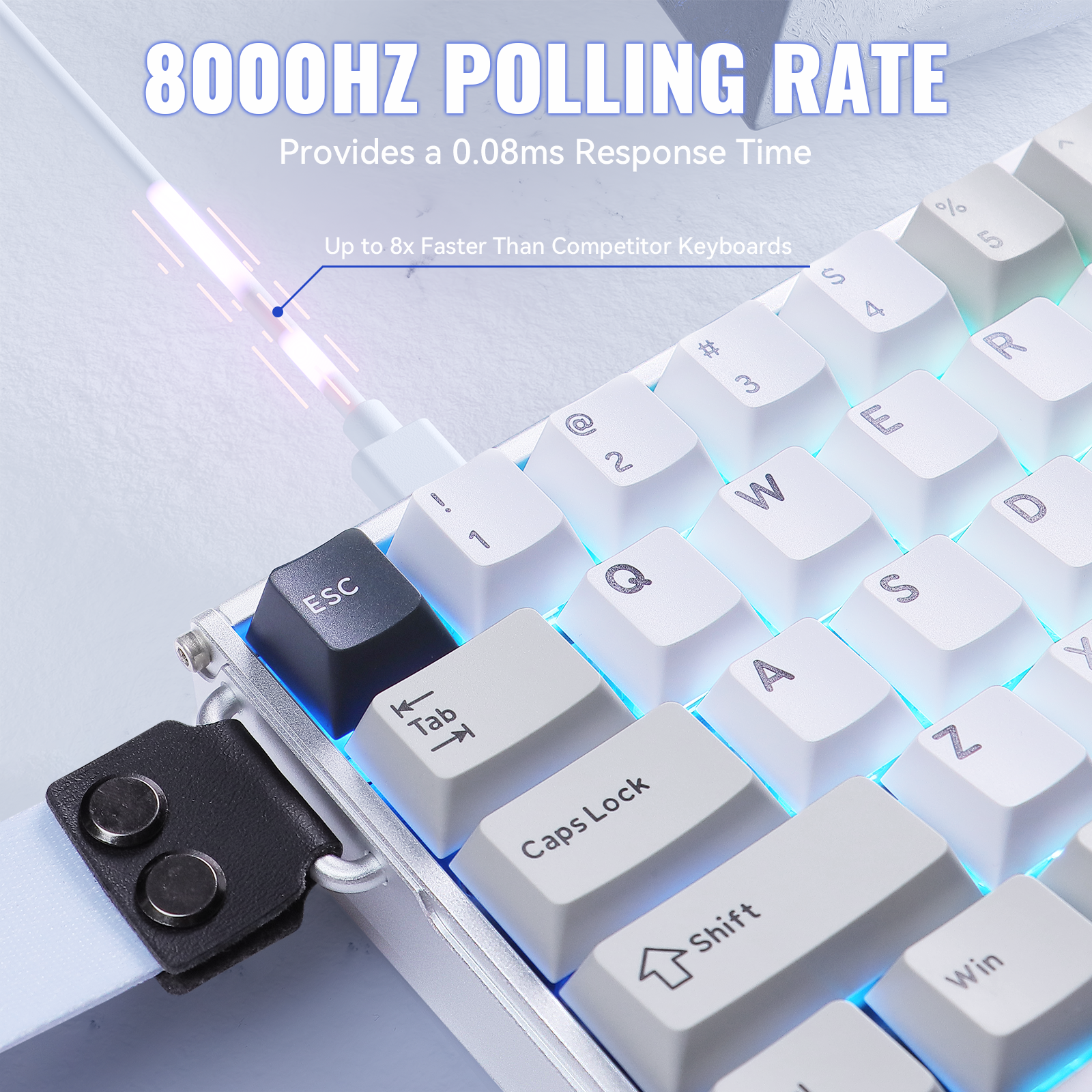 Clavier en aluminium à déclenchement rapide ATTACK SHARK X68MAX HE avec interrupteur magnétique