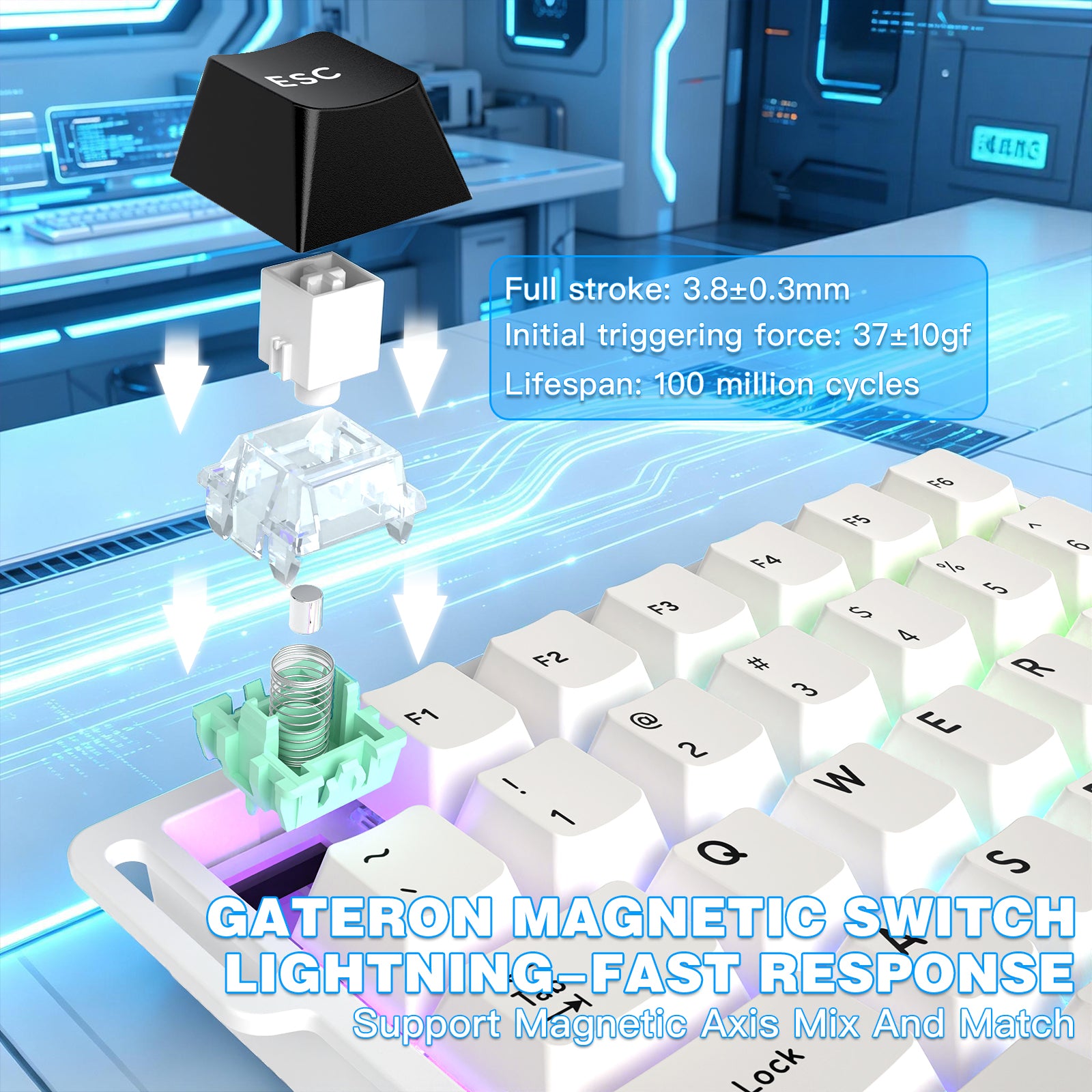 Clavier à interrupteur magnétique à une main ATTACK SHARK M36 HE