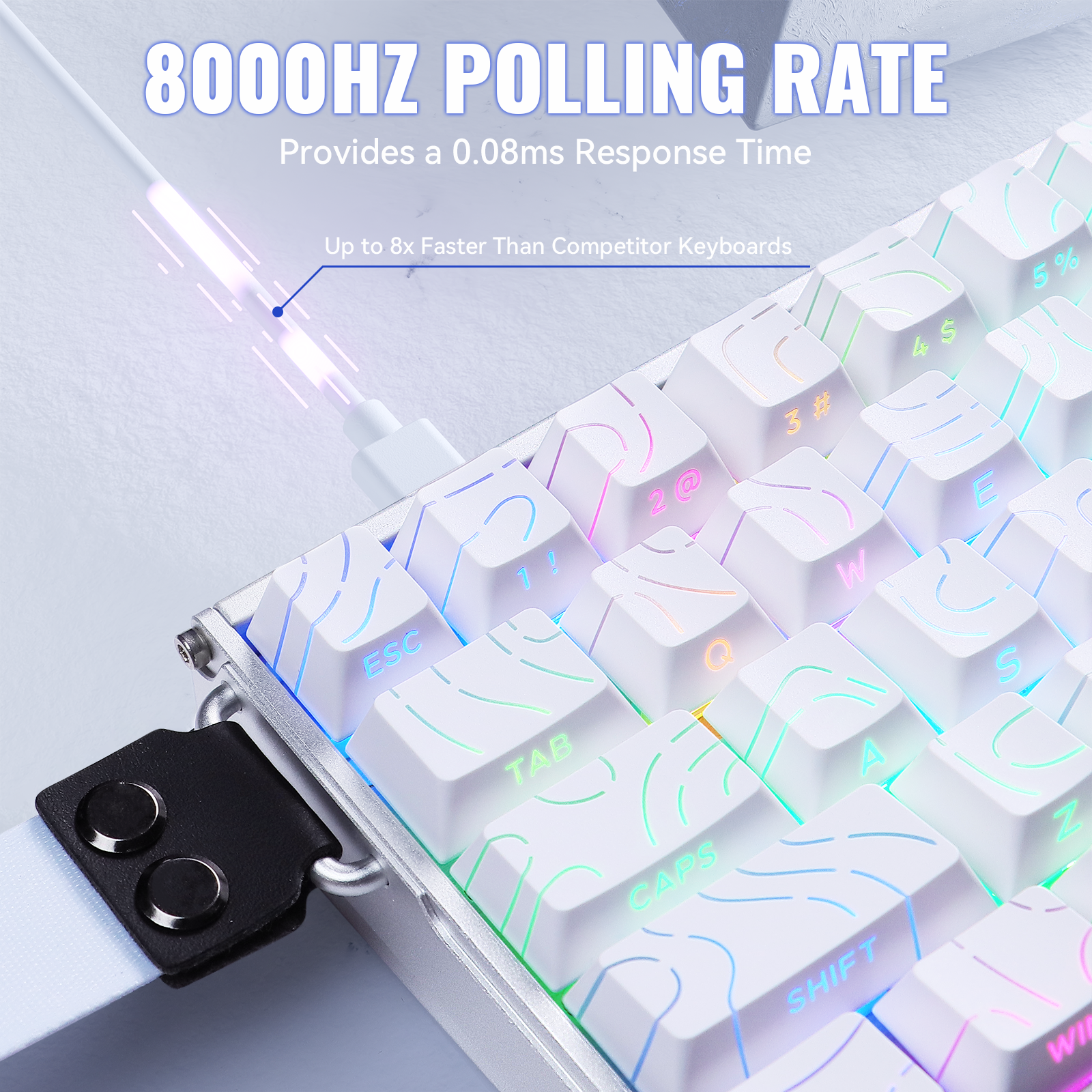 ATTACK SHARK X68MAX HE wired gaming keyboard with 8000Hz polling rate and 0.08ms response time