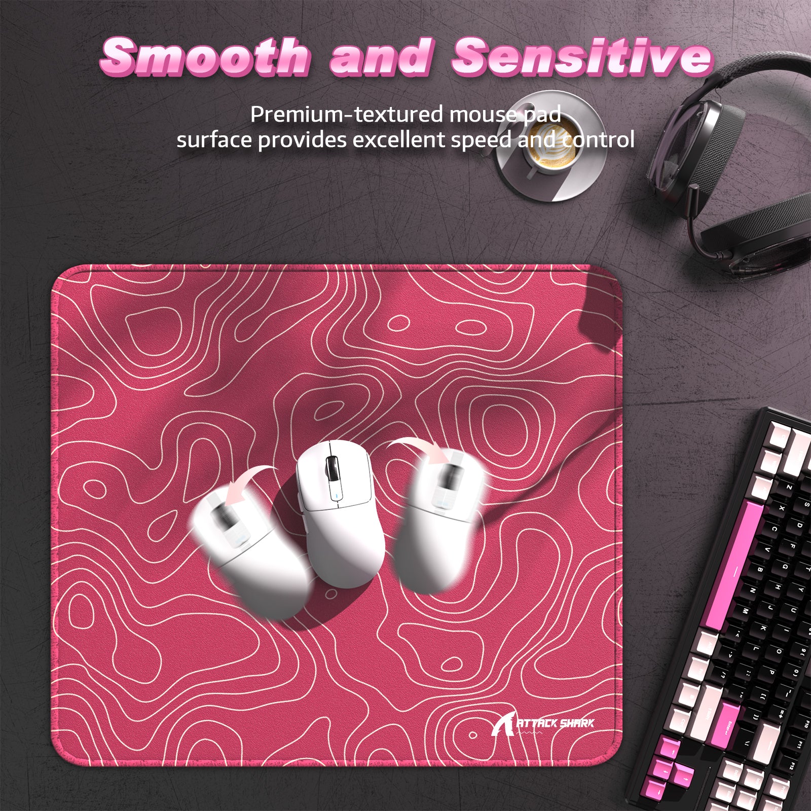 Tapis de souris de jeu eSport ATTACK SHARK CM02