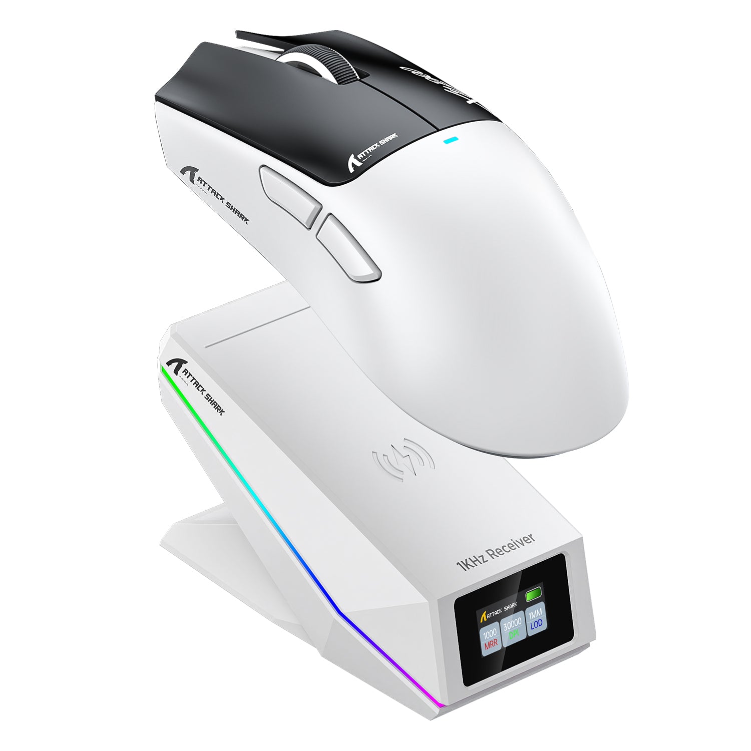 Souris de jeu sans fil ATTACK SHARK X11 PRO V2 avec écran TFT, station de charge et câble enroulé C06