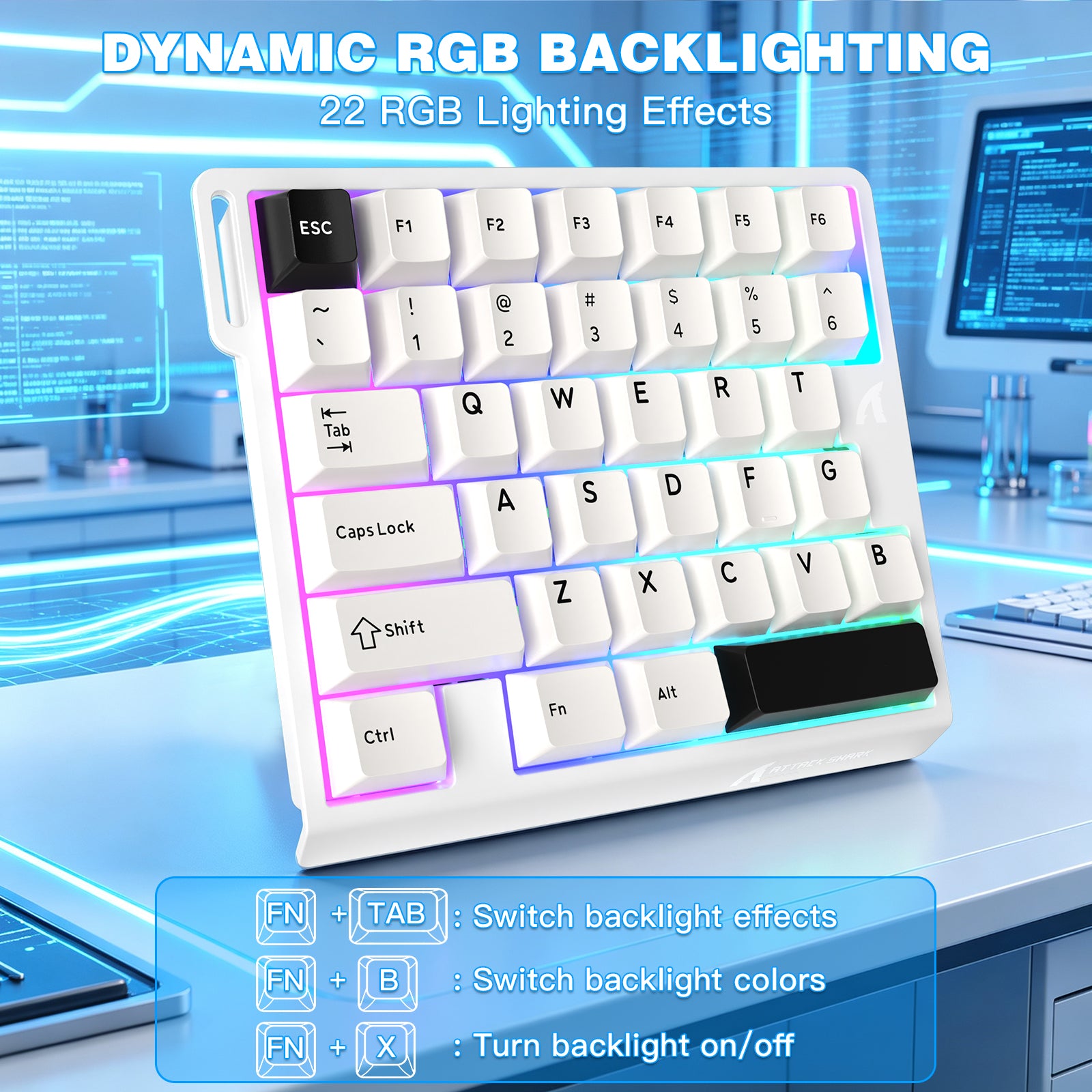 Clavier à interrupteur magnétique à une main ATTACK SHARK M36 HE