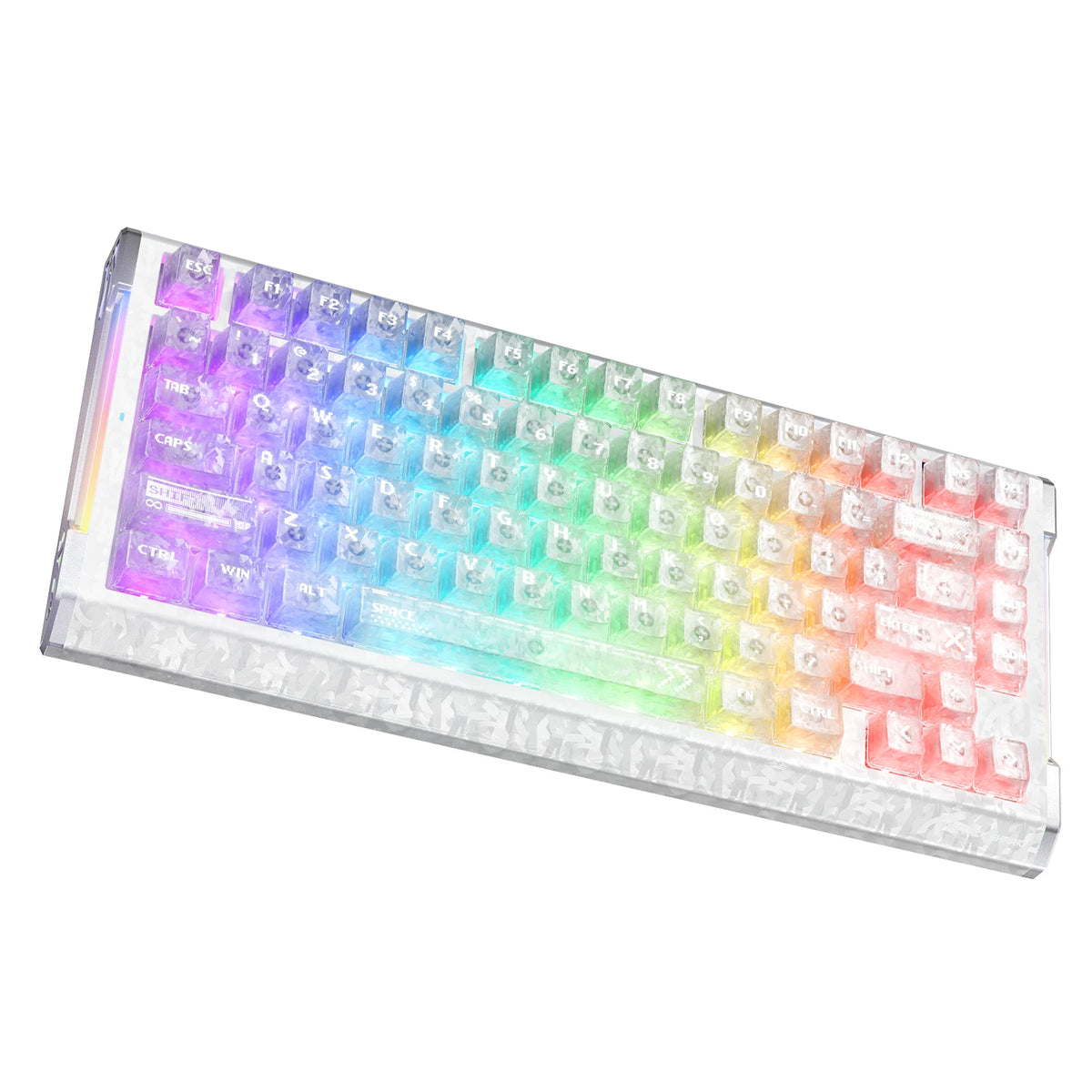 Clavier gaming filaire ATTACK SHARK R86 HE en fibre de carbone avec déclenchement rapide, switches magnétiques, câble spiralé RGB C01 ULTRA