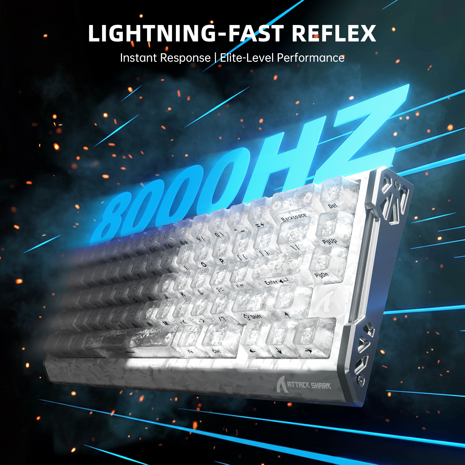 Clavier ATTACK SHARK R68 HE en fibre de carbone avec interrupteurs magnétiques à déclenchement rapide