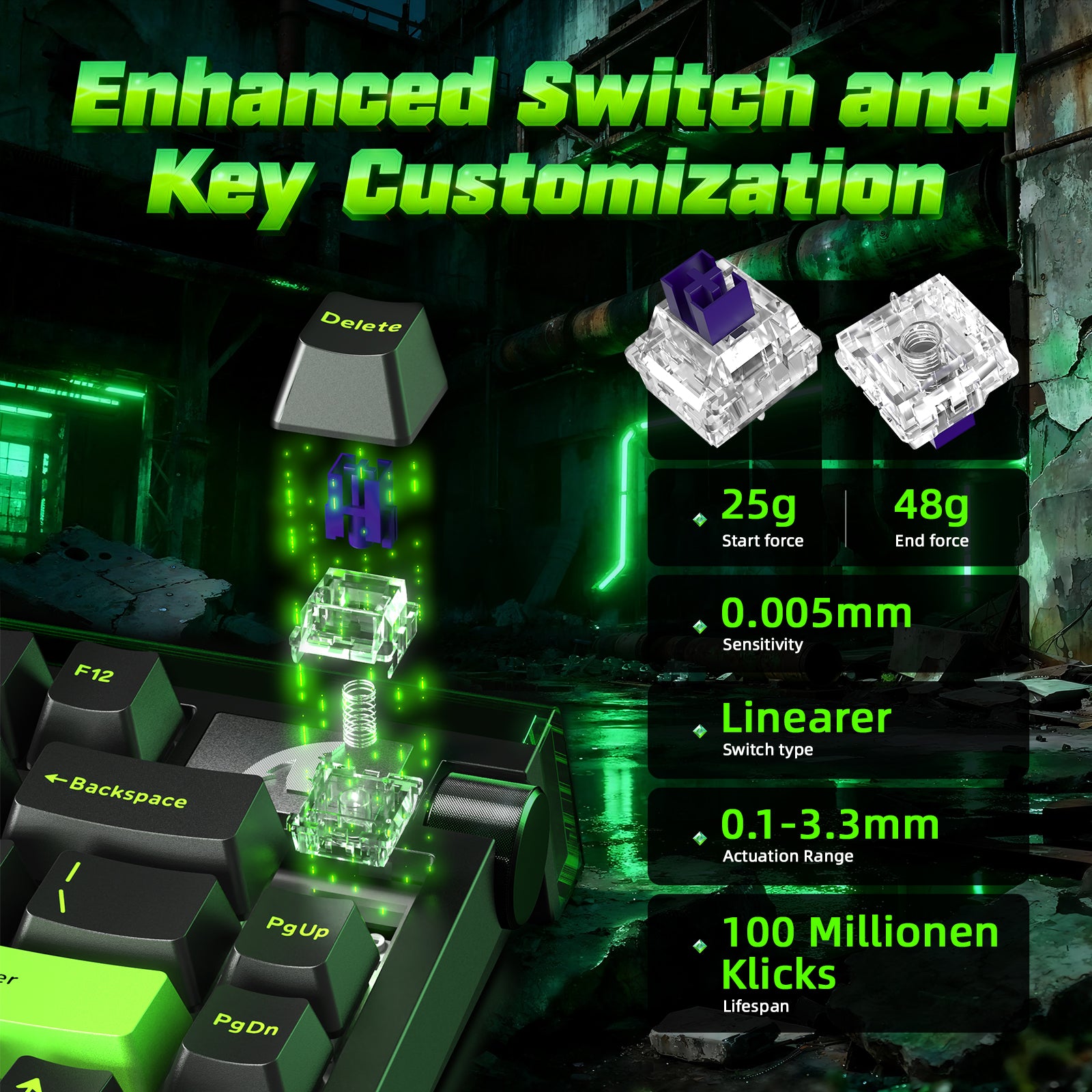 Clavier à déclenchement rapide ATTACK SHARK R85 HE avec câble LED C01ULTRA