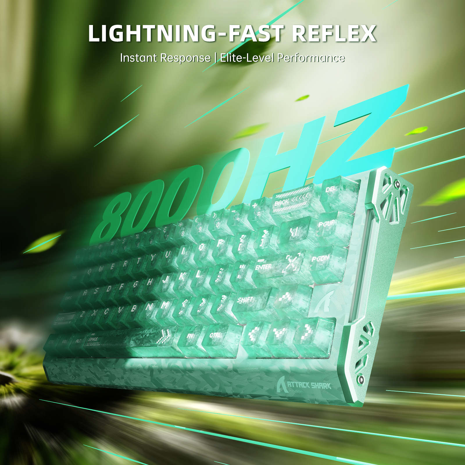 Clavier ATTACK SHARK R68 HE en fibre de carbone avec interrupteurs magnétiques à déclenchement rapide