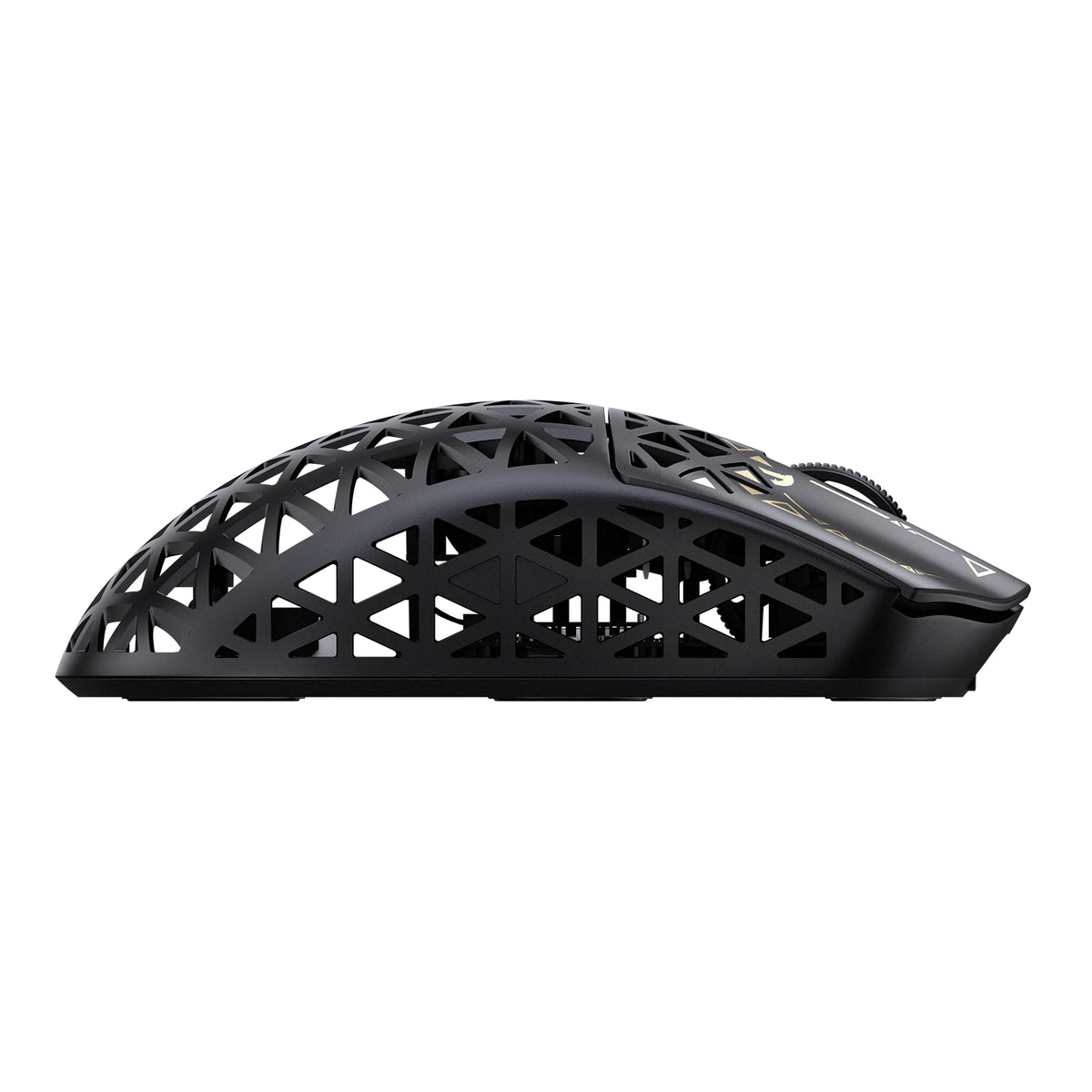 ATTACK SHARK R5 TURBO in Black, left side profile with side buttons