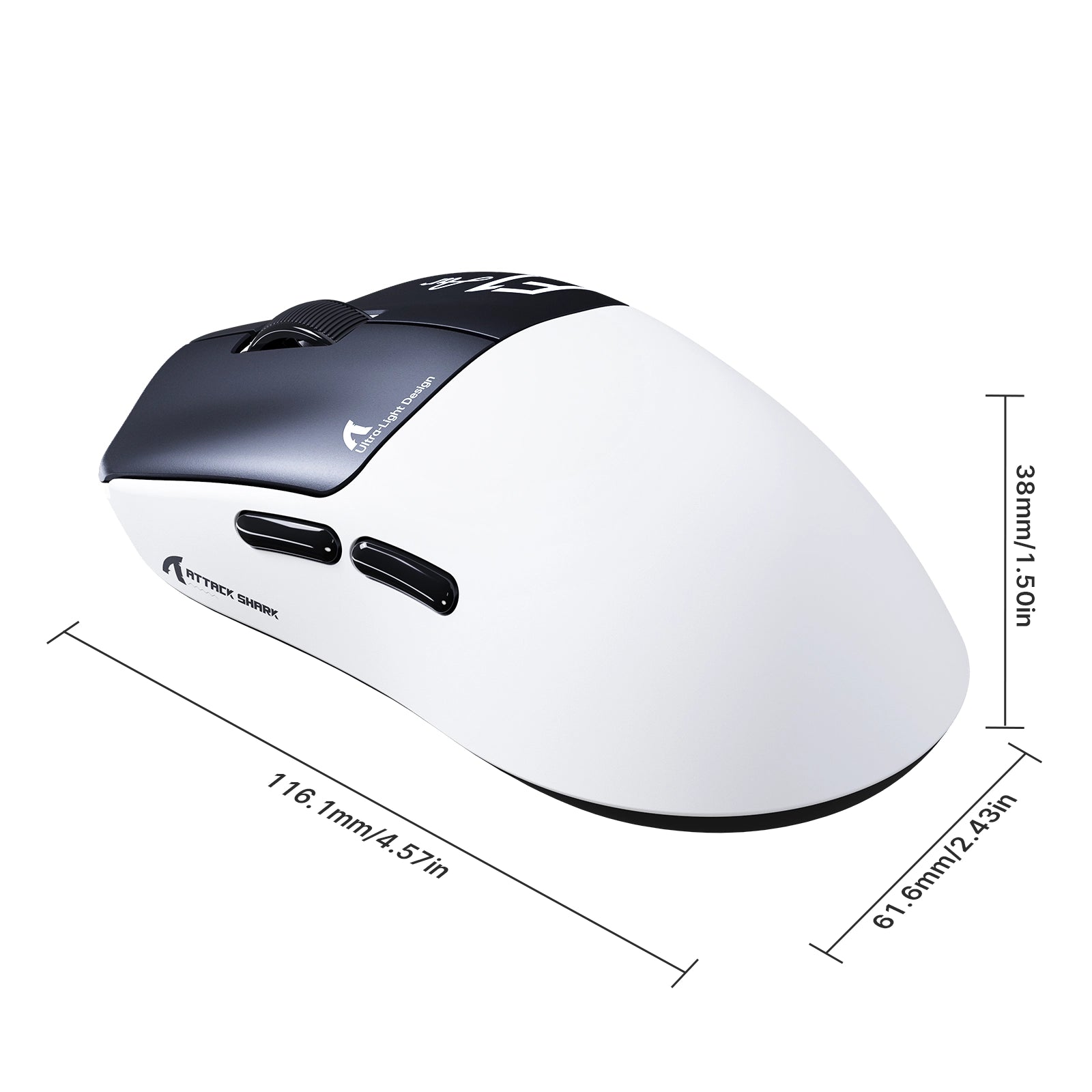 Souris gaming sans fil ATTACK SHARK F1 AIR 39 g avec PAW3955MAX