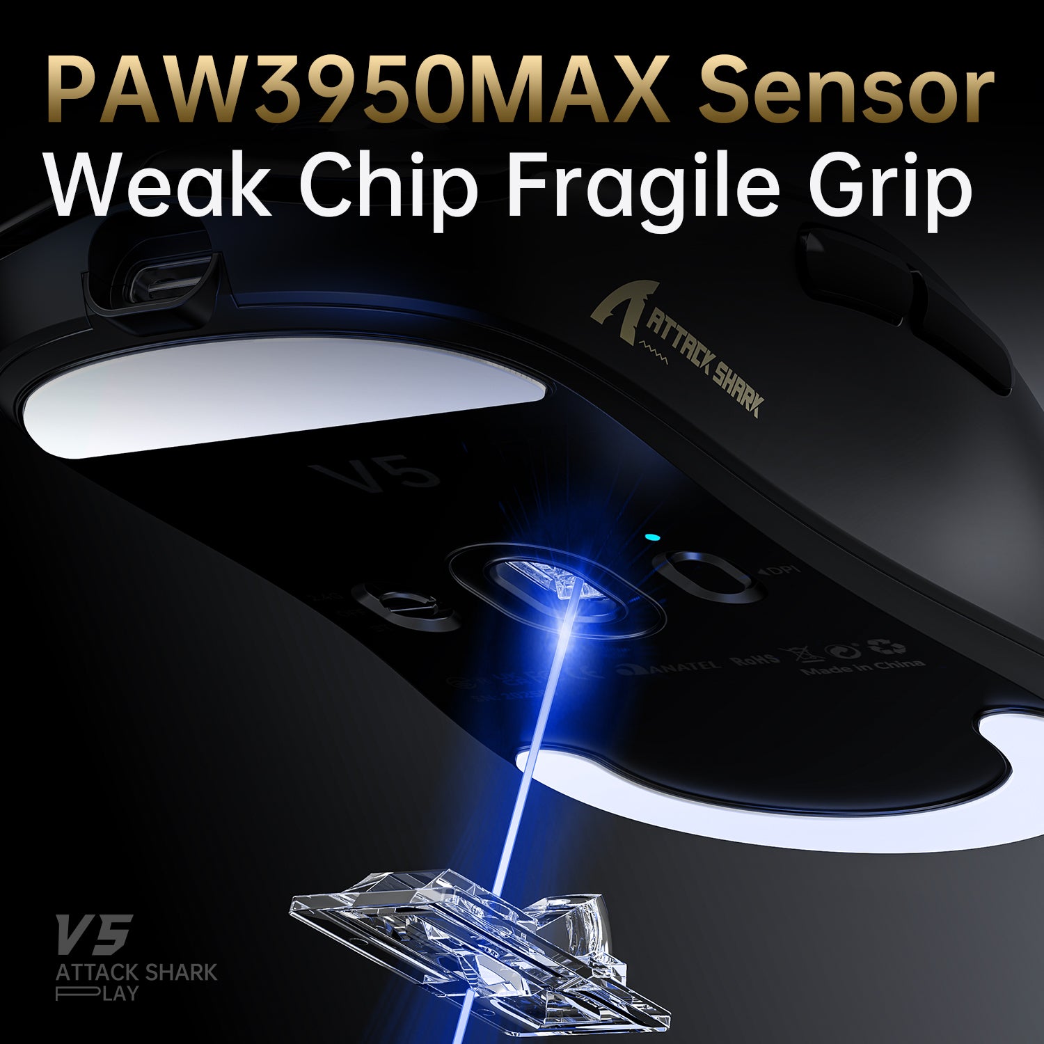 Souris de jeu tri-mode ultra-légère ATTACK SHARK V5