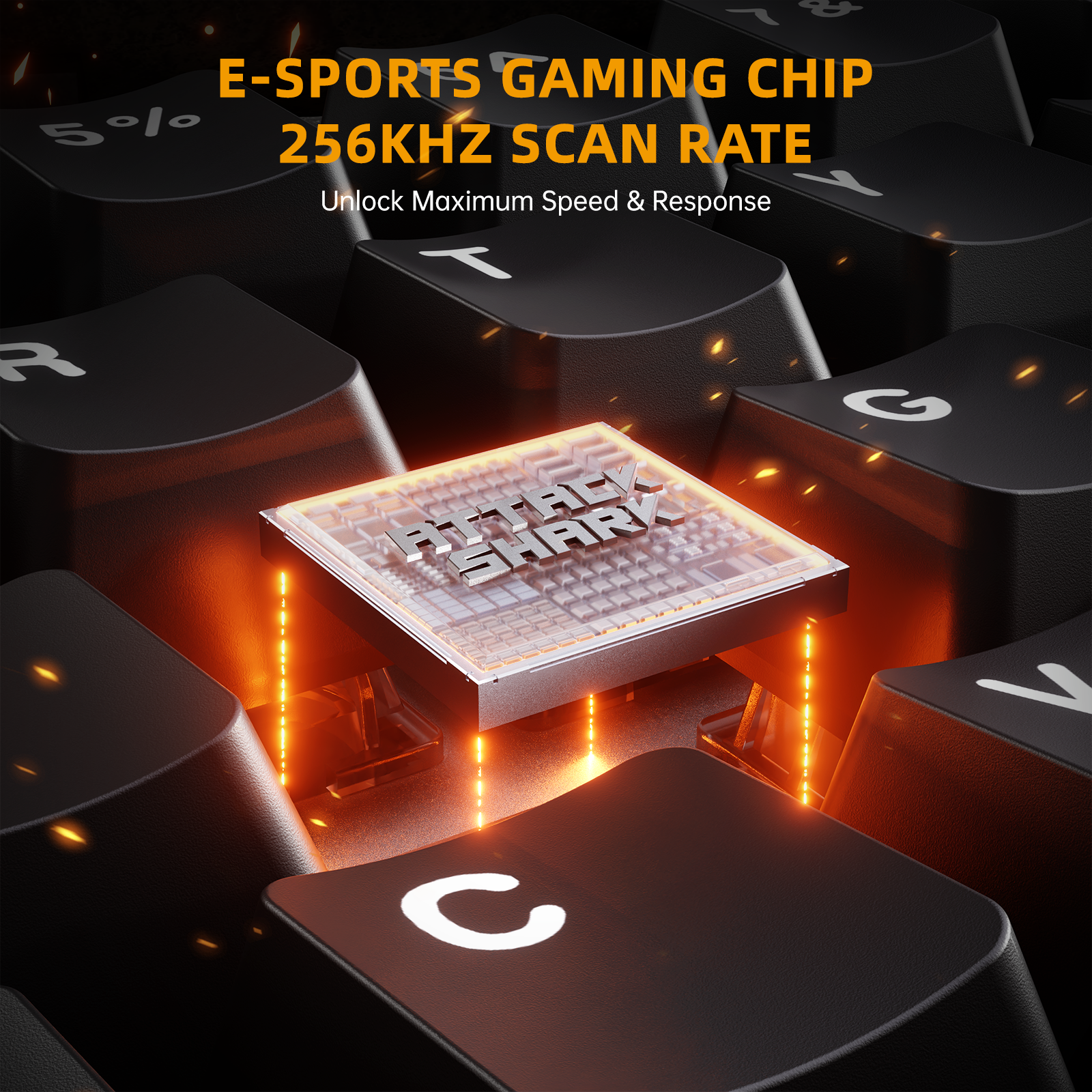 Clavier ATTACK SHARK R68 HE en fibre de carbone avec interrupteurs magnétiques à déclenchement rapide