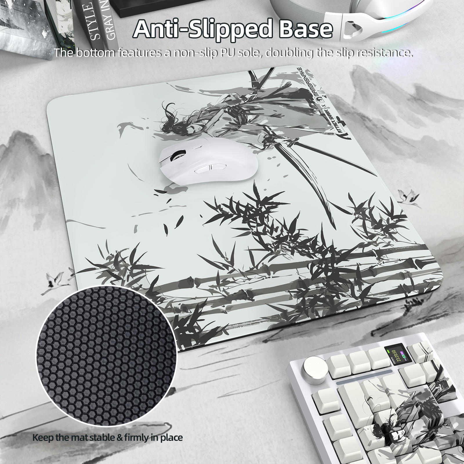 Tapis de souris gaming en verre trempé ATTACK SHARK CM05