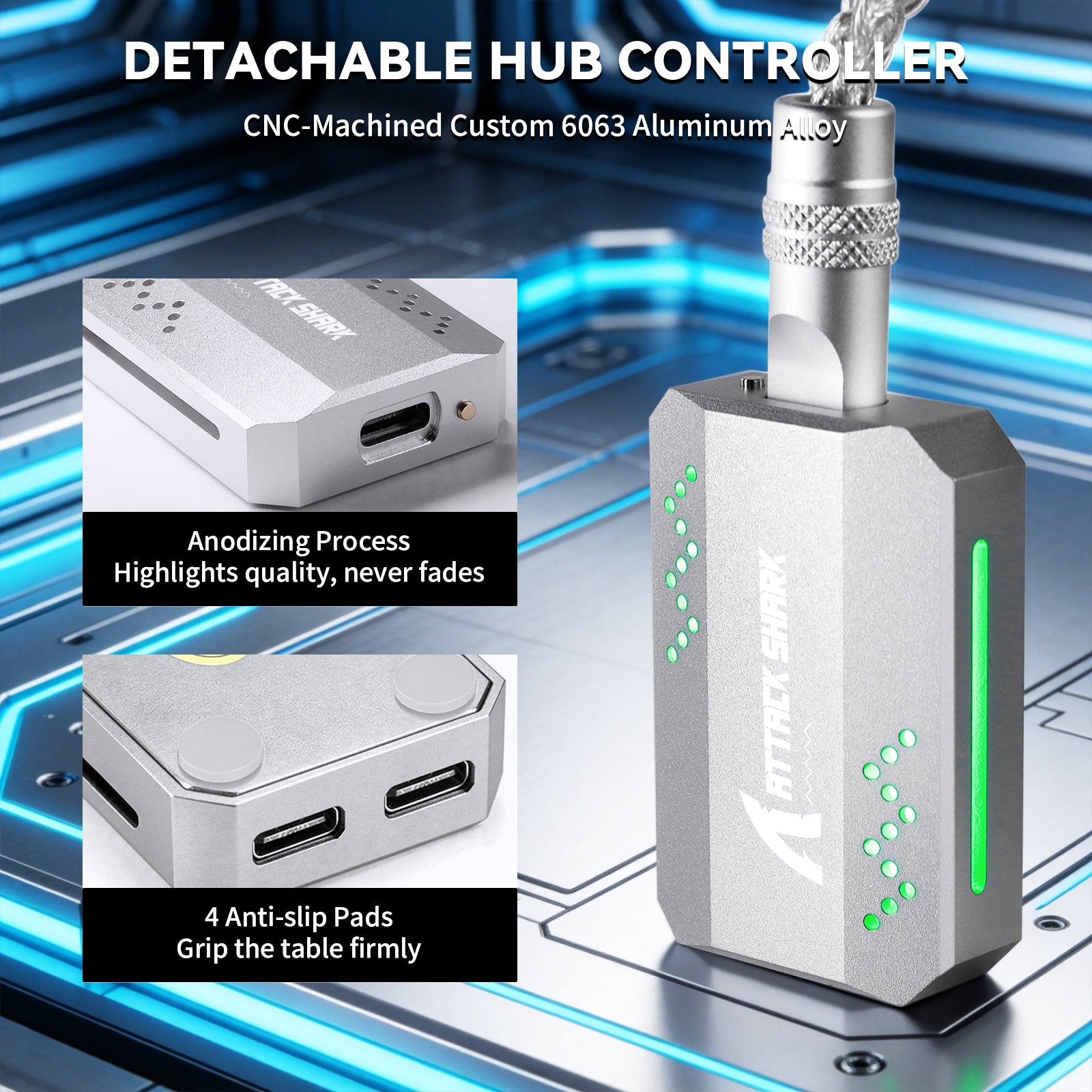 Câble 2-en-1 Type C ATTACK SHARK C07 PRO pour Clavier/Souris Gaming 8KHz
