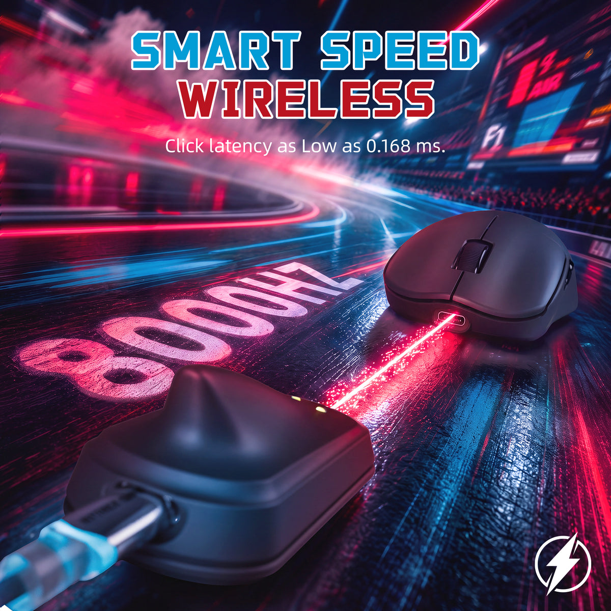 Souris gaming sans fil ATTACK SHARK F1 AIR 39g avec capteur PAW3955MAX et câble C06 Ultra