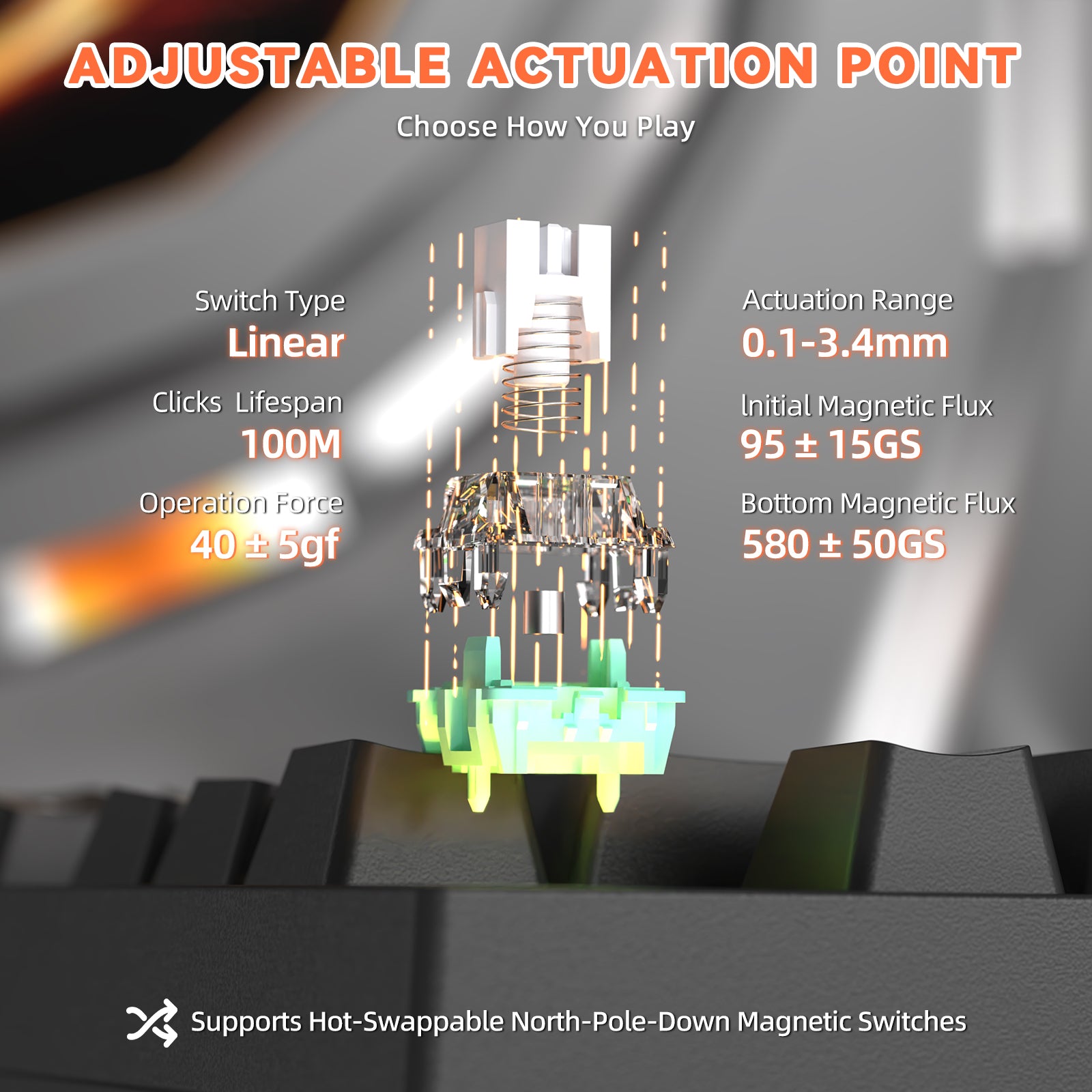 Clavier ATTACK SHARK R82 HE à déclenchement rapide avec interrupteur magnétique et RT de 0,005 mm