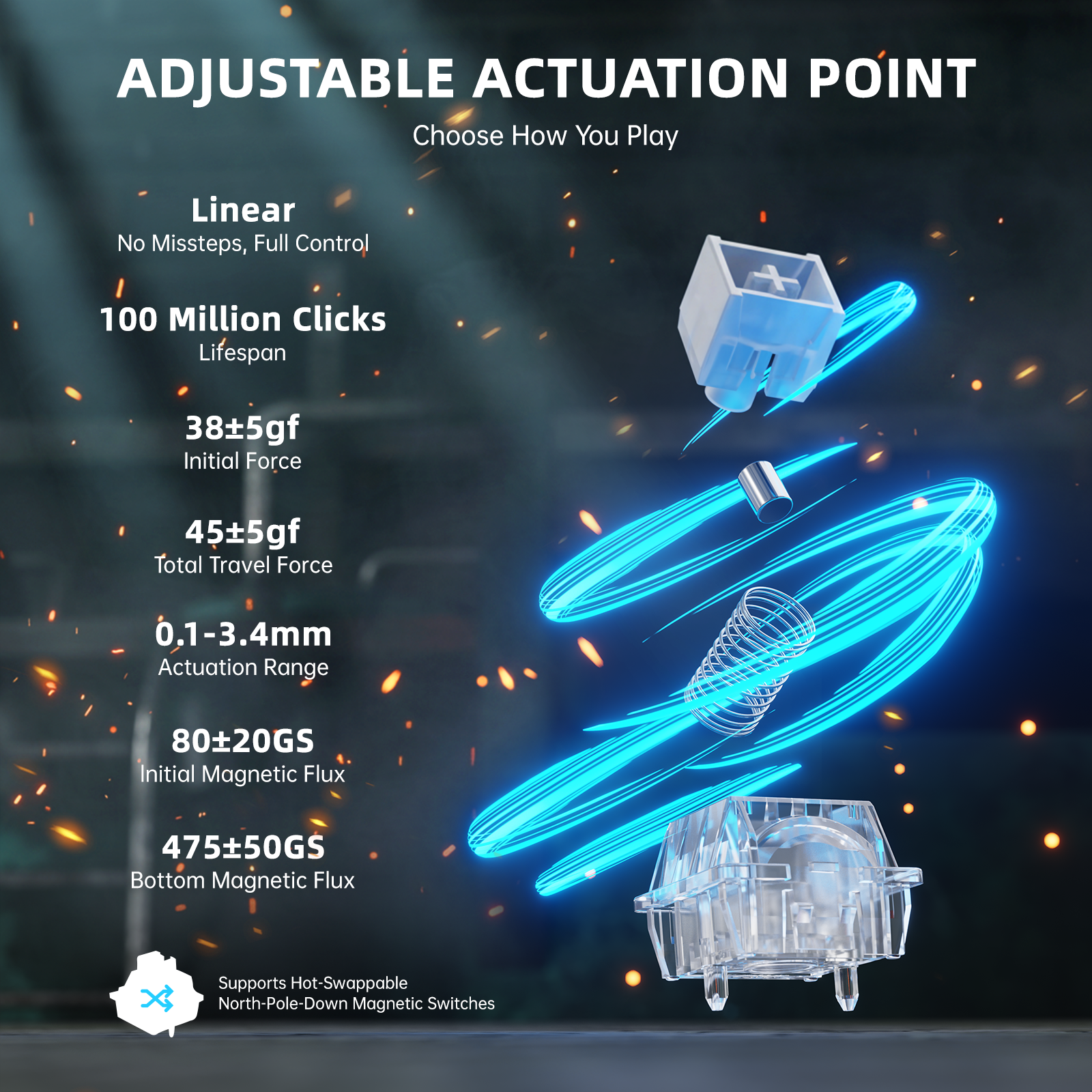 Clavier ATTACK SHARK R68 HE en fibre de carbone avec interrupteurs magnétiques à déclenchement rapide