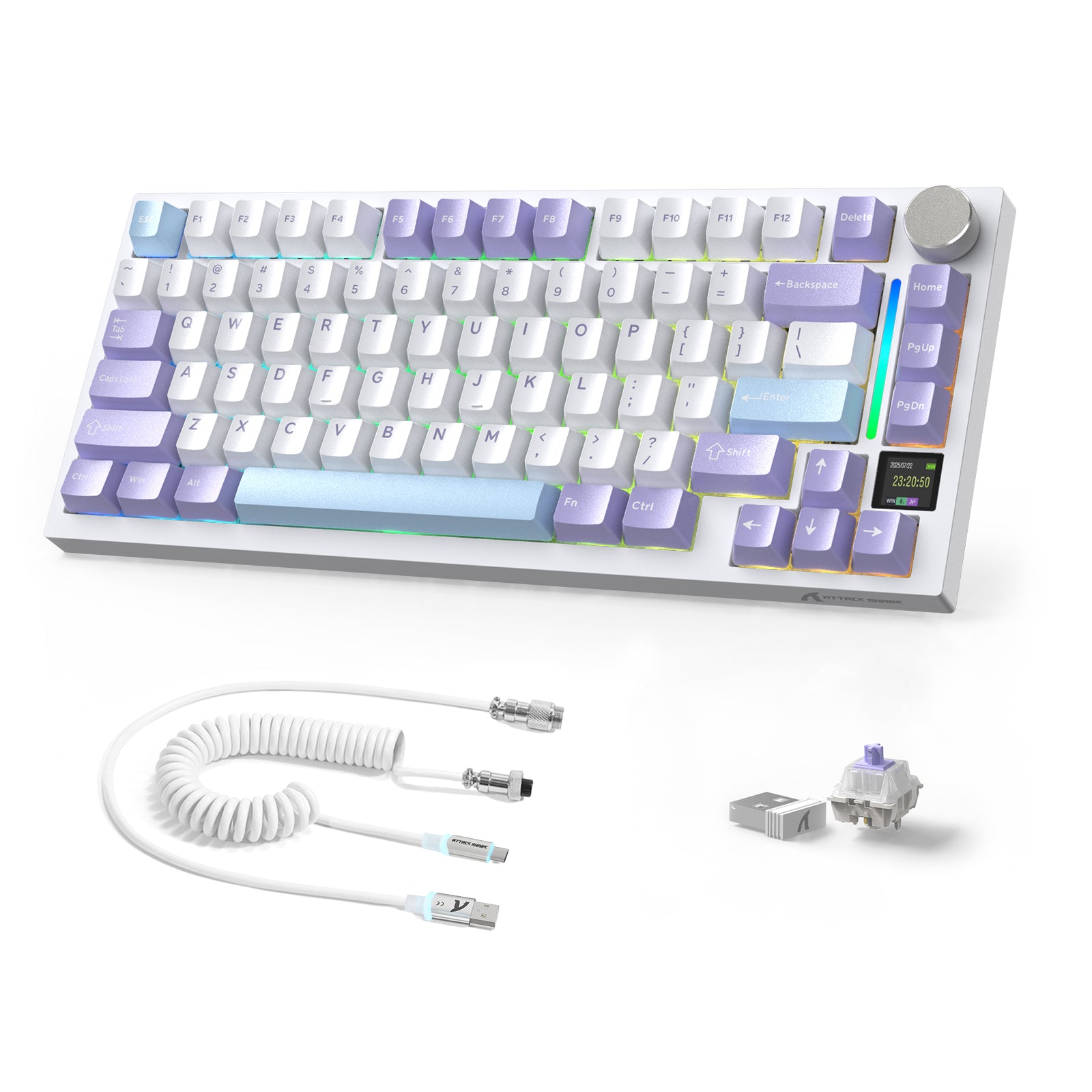 Clavier mécanique ATTACK SHARK X820ULTRA avec câble en spirale C01ULTRA