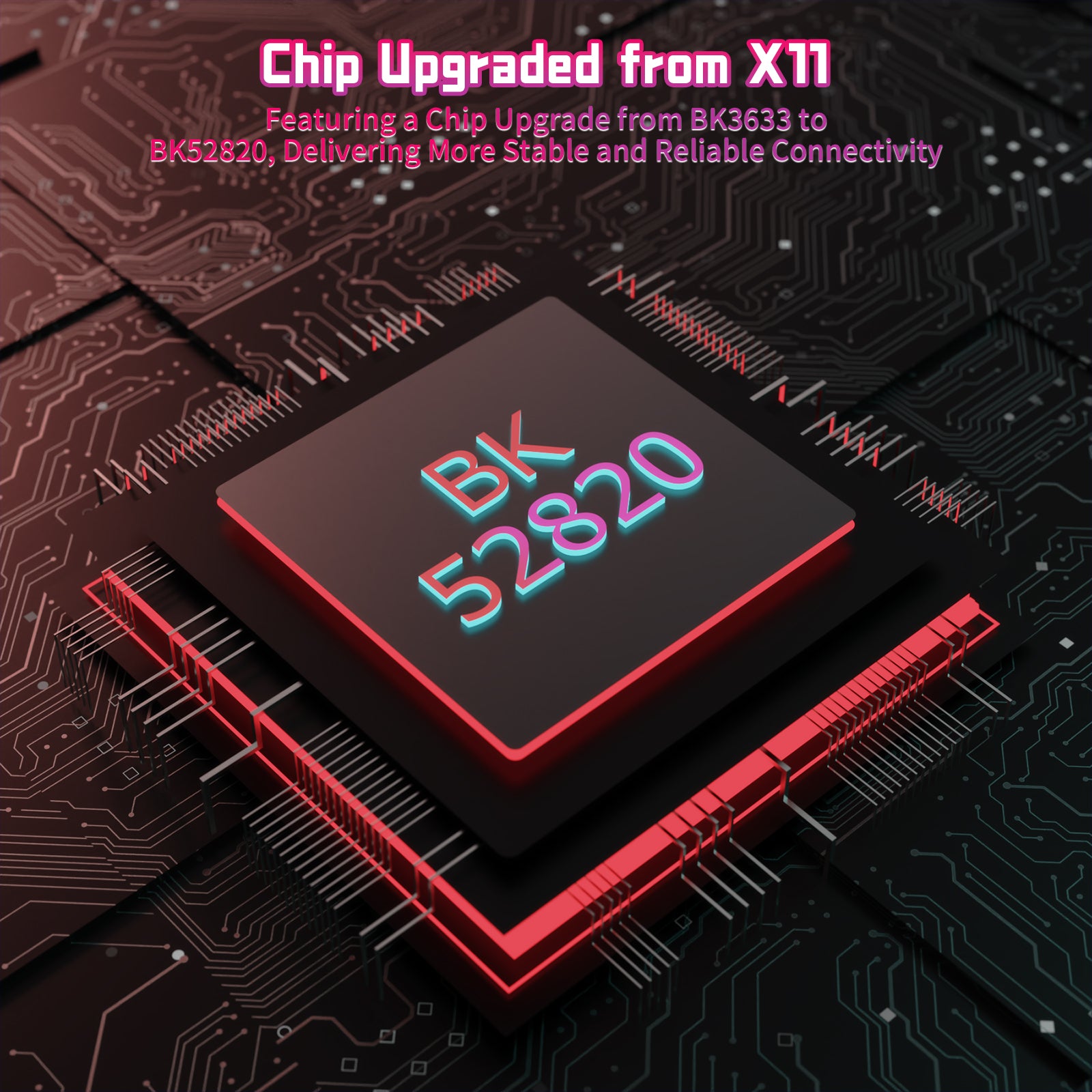 ATTACK SHARK X11SE mouse upgraded chip from BK3633 to BK52820, delivering stable connectivity