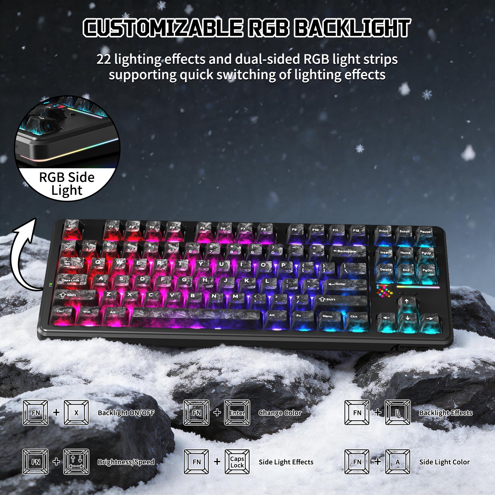 Clavier Mécanique Sans Fil ATTACK SHARK X87 ULTRA avec Récepteur Sans Fil 8K