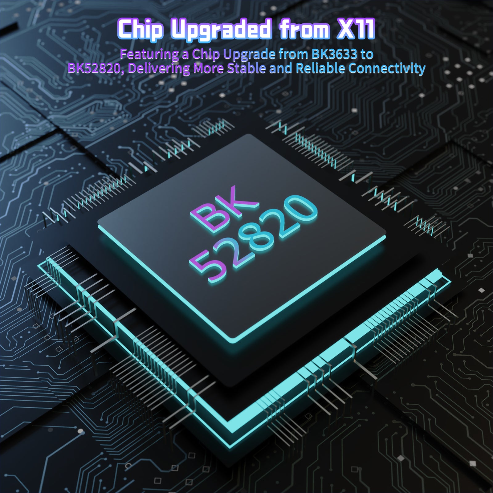 ATTACK SHARK X11SE gaming mouse chip upgrade to BK52820 for stable connectivity.