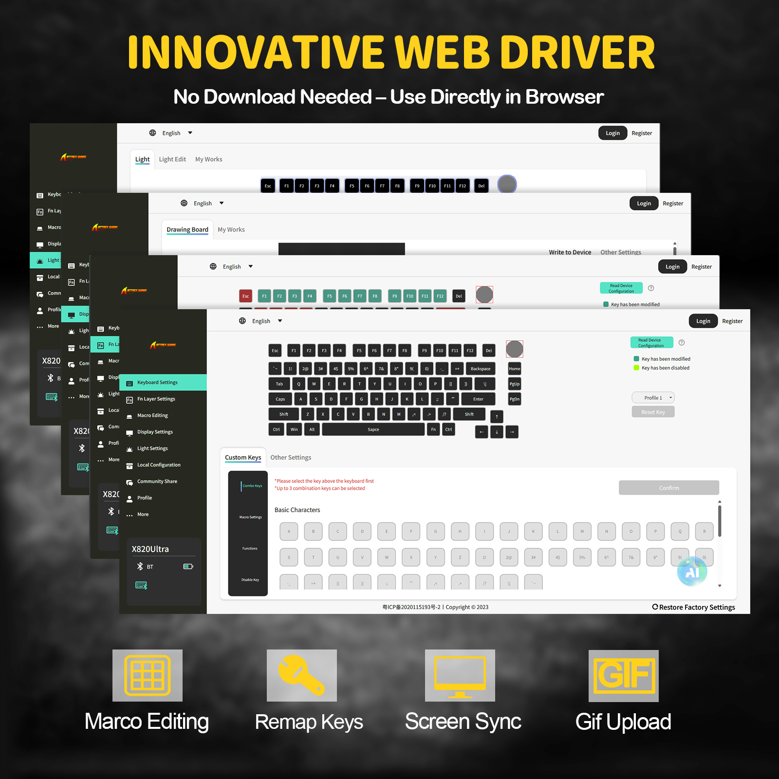 Clavier mécanique à joint tri-mode ATTACK SHARK X820Ultra