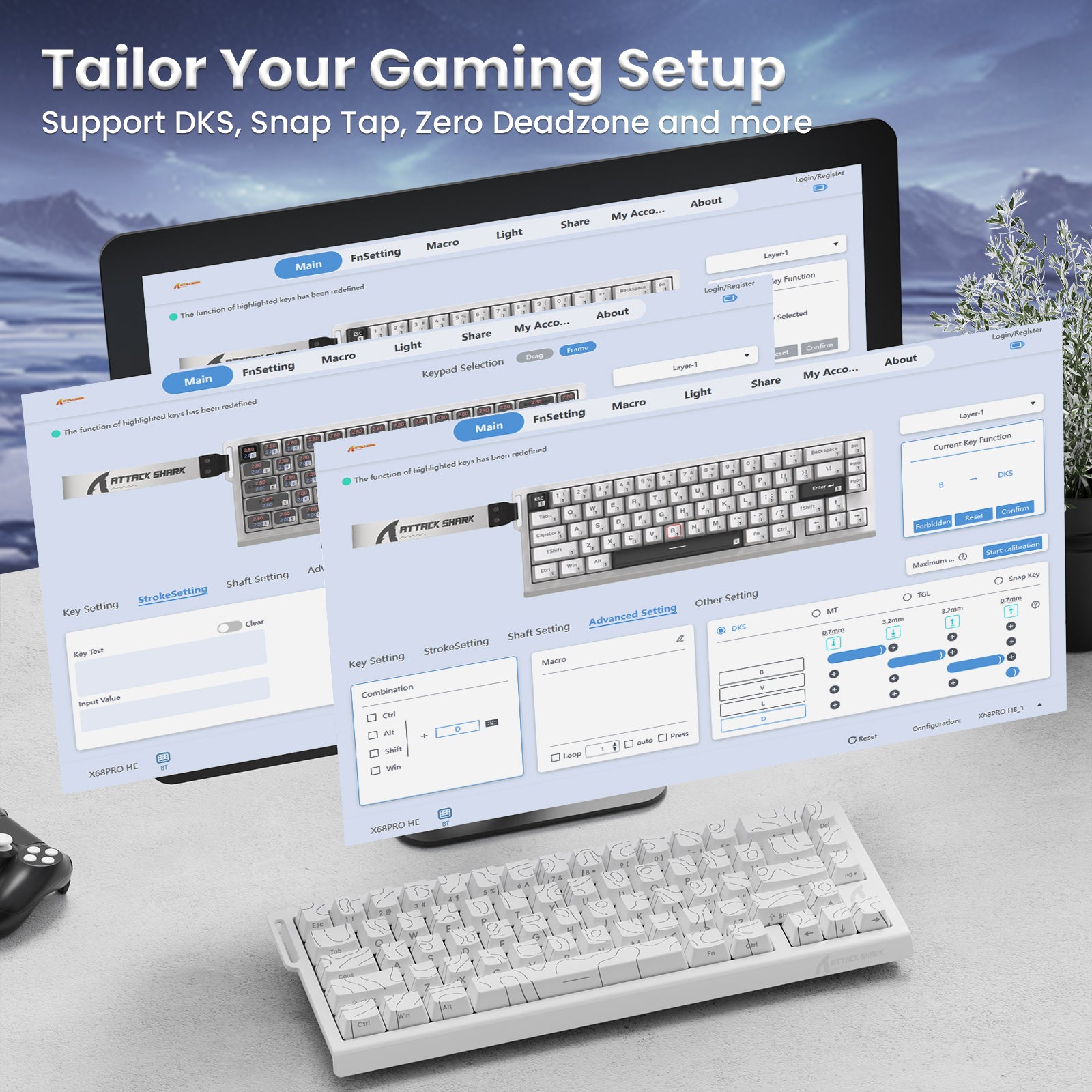 ATTACK SHARK X68PRO HE keyboard customization interface